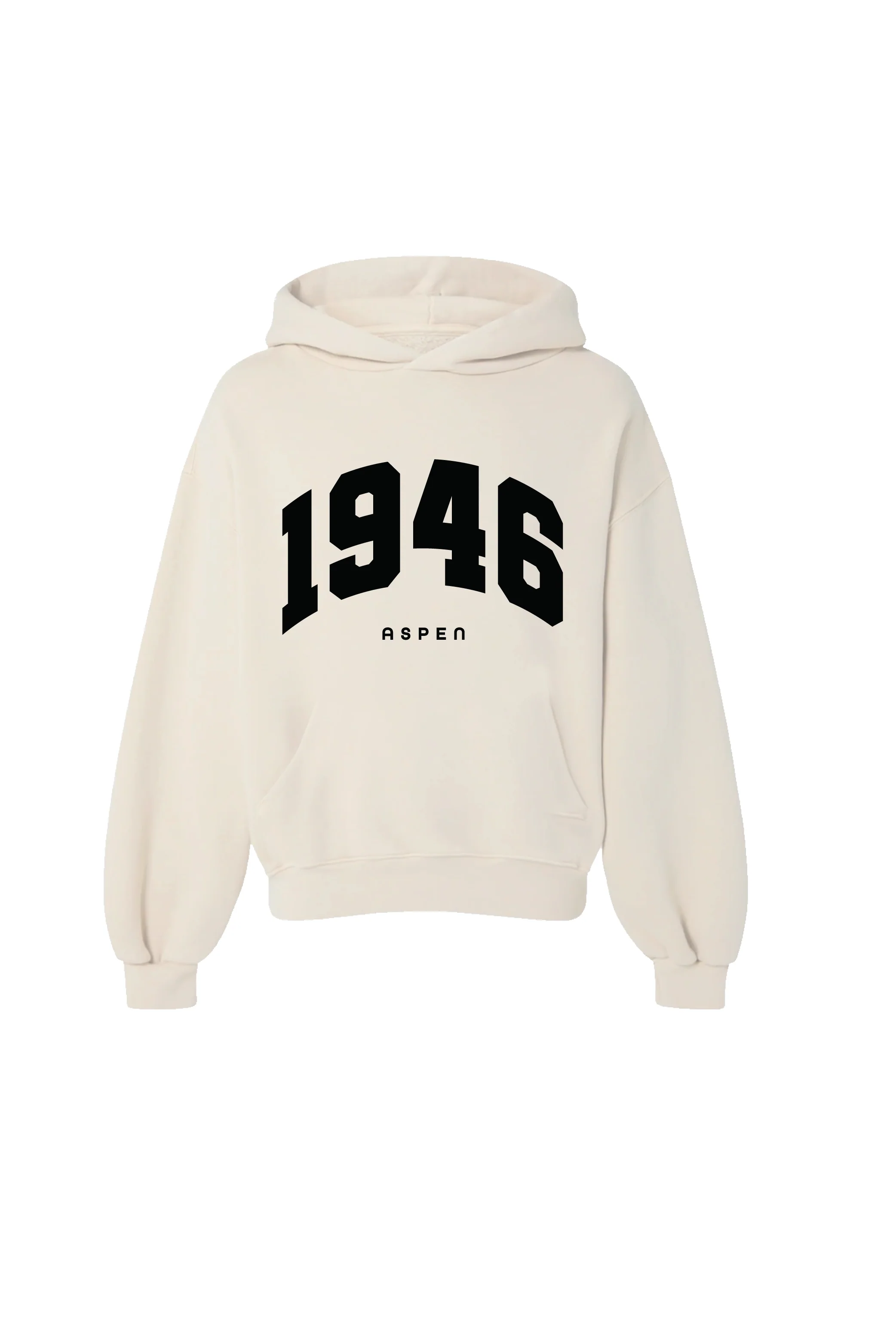 1946 ESSENTIAL IVORY PRINTED HOODIE - Image 4