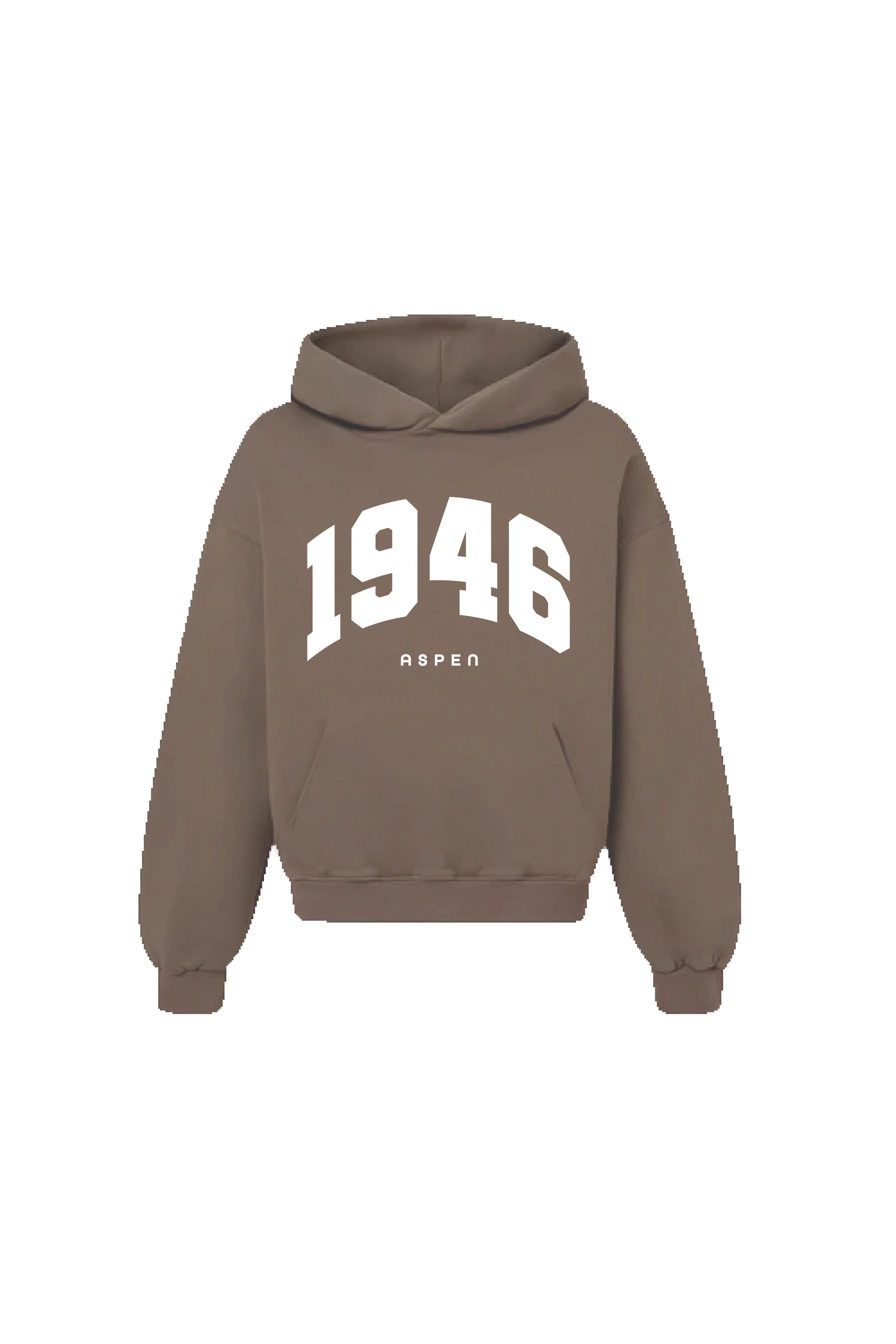 1946 ESSENTIAL MOCHA PRINTED HOODIE - Image 2