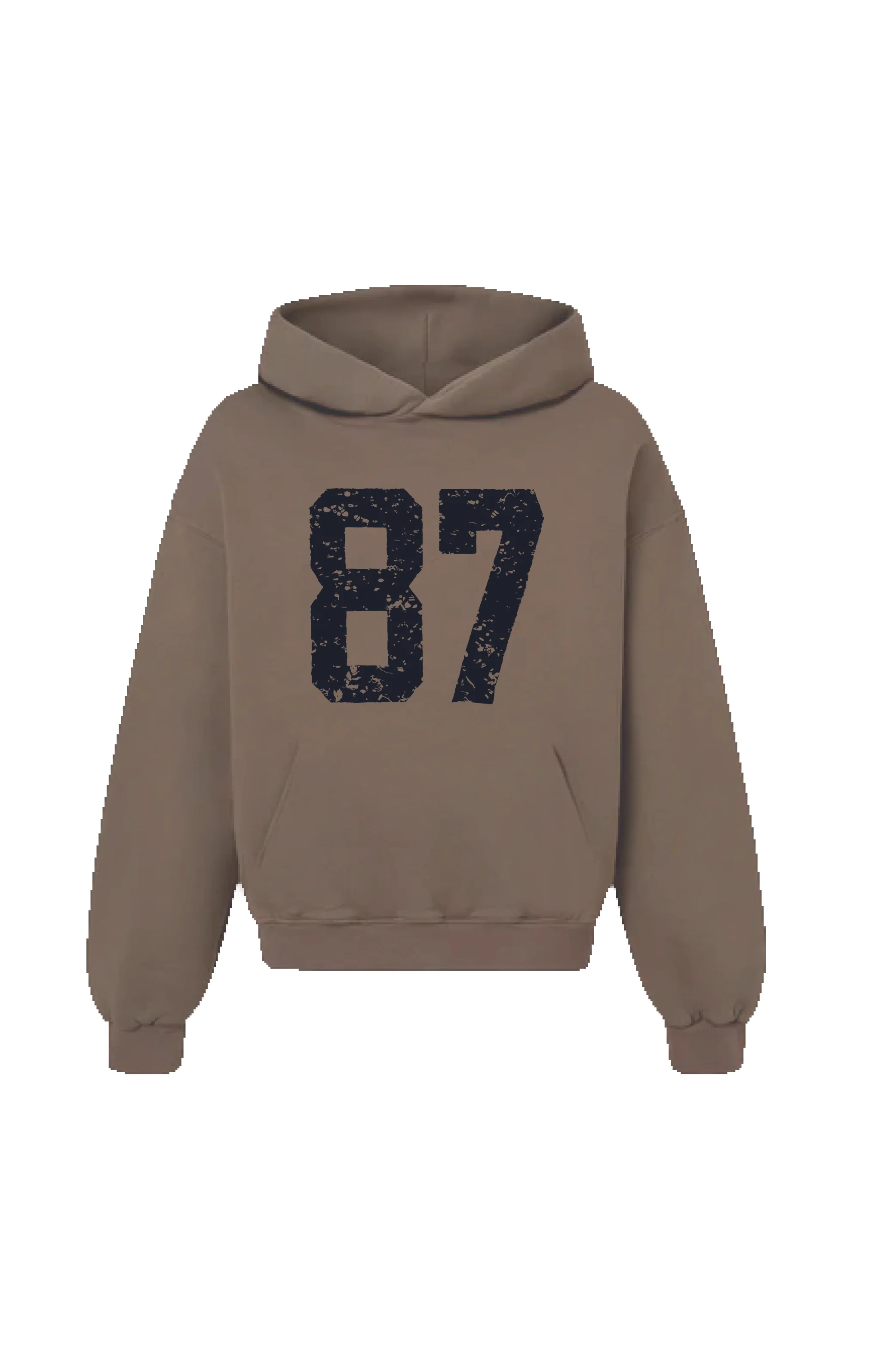 87 ESSENTIAL MOCHA & BLACK PRINTED HOODIE - Image 3