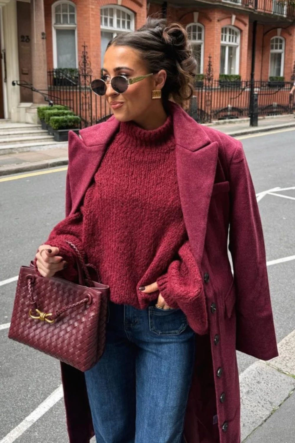 Adelaide burgundy oversized knitted jumper - Image 4