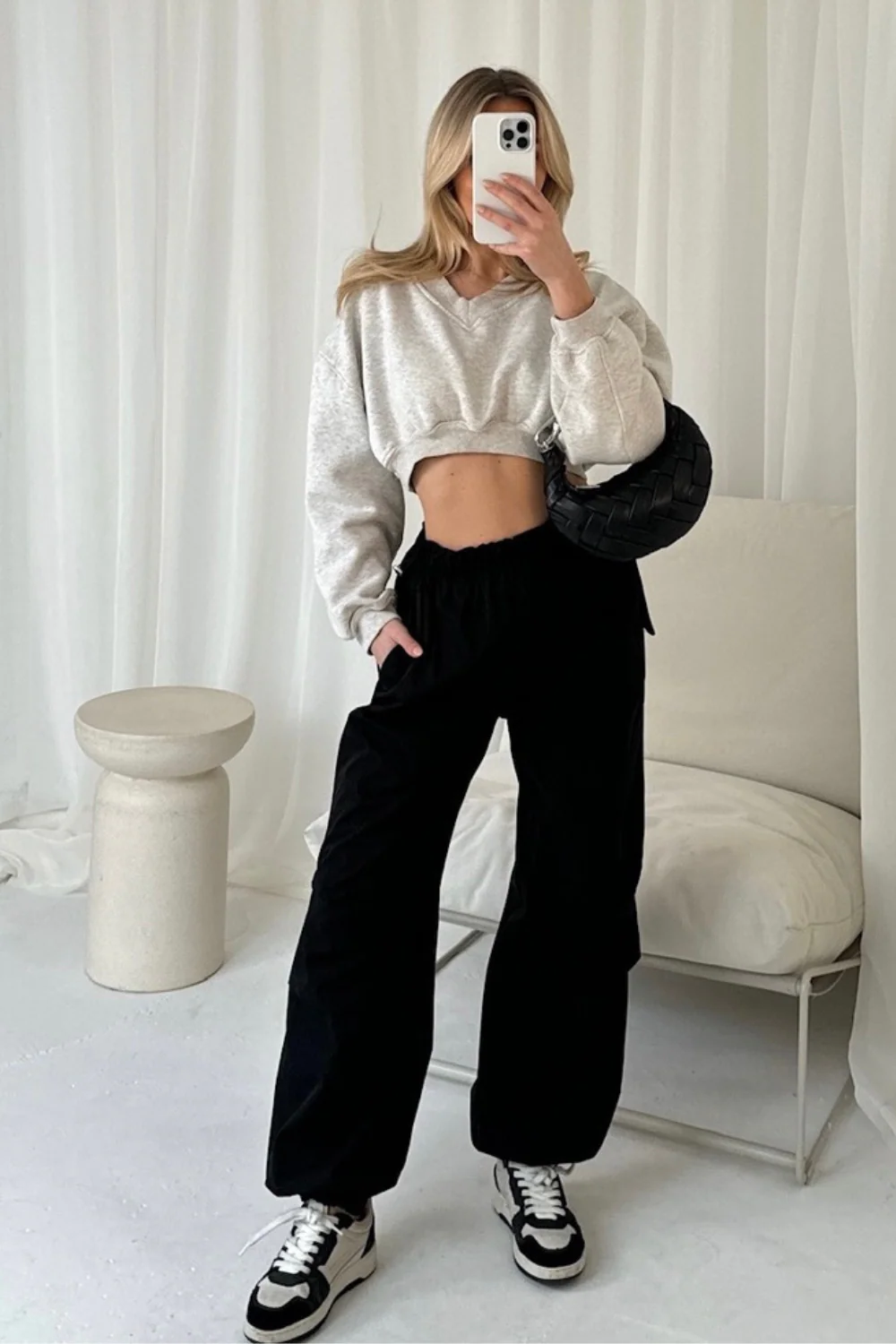 Adele black cargo trousers - Image 2