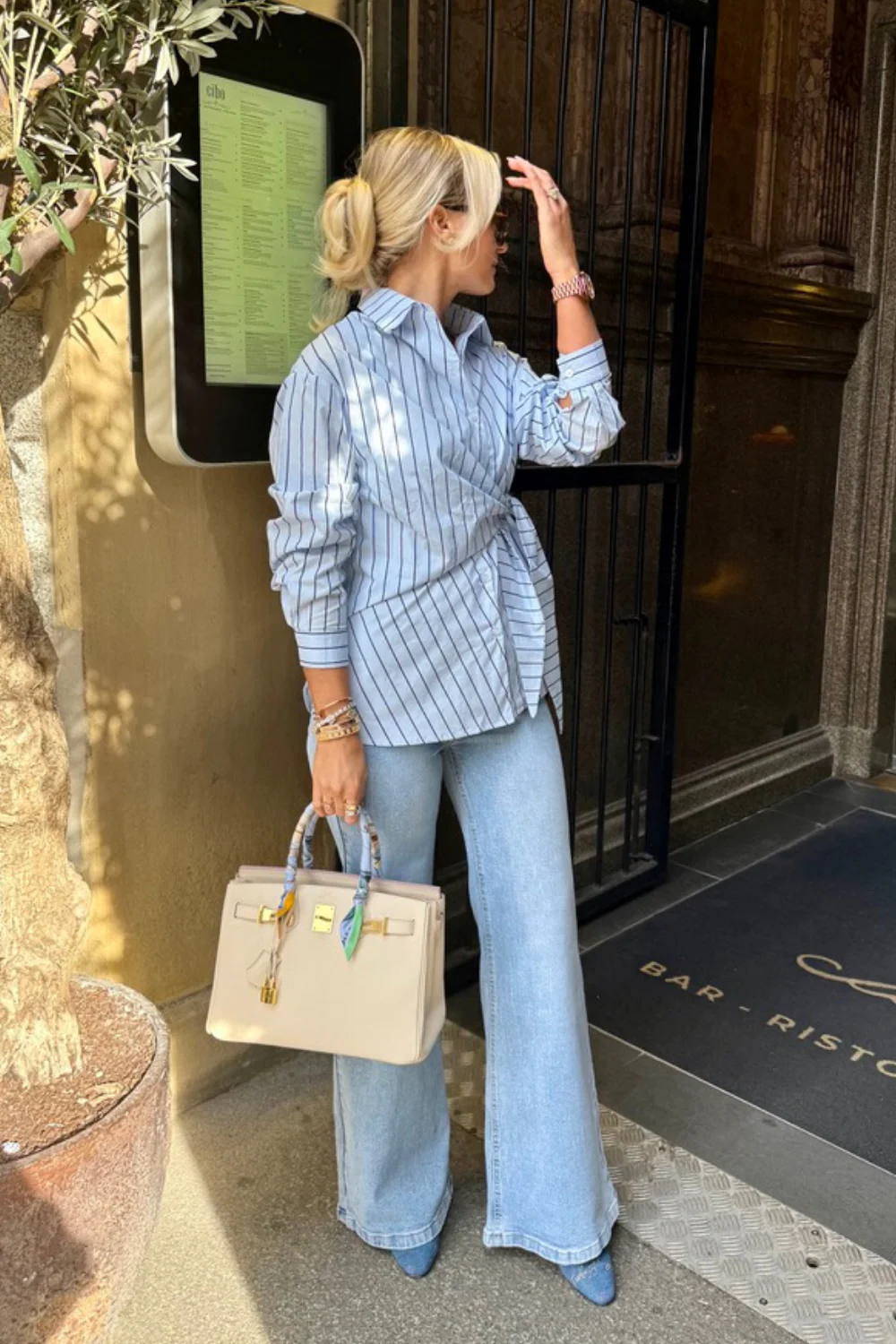 Amie blue denim flared leg jeans - Chloe Lauren Collection - Image 5