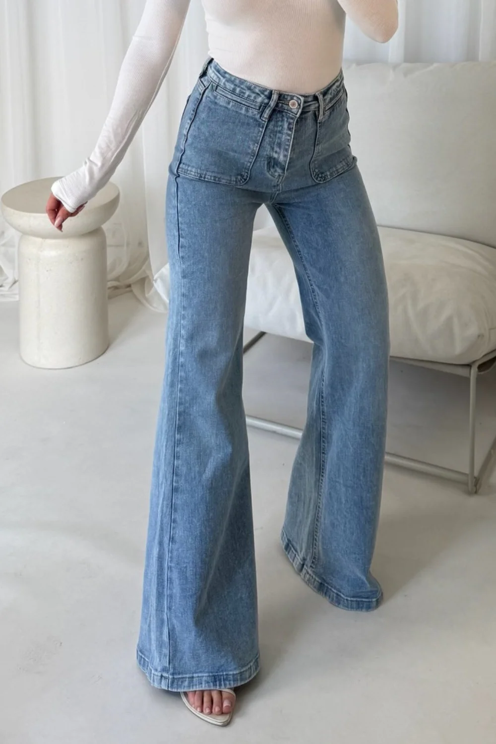 Amie blue denim flared leg jeans - Chloe Lauren Collection - Image 6