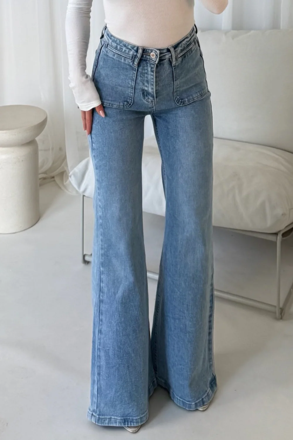 Amie blue denim flared leg jeans - Chloe Lauren Collection - Image 7
