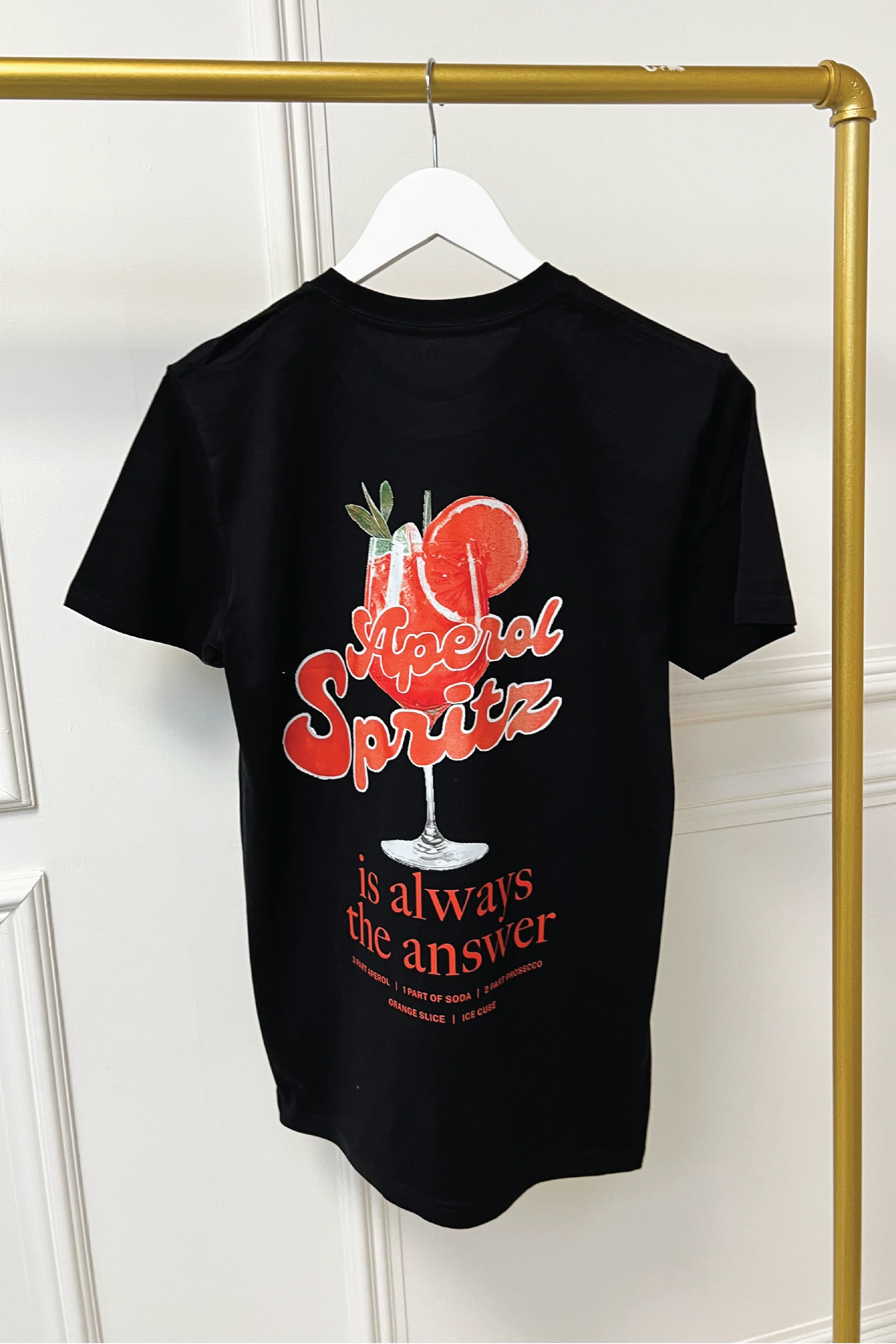 Aperol spritz black printed T-shirt