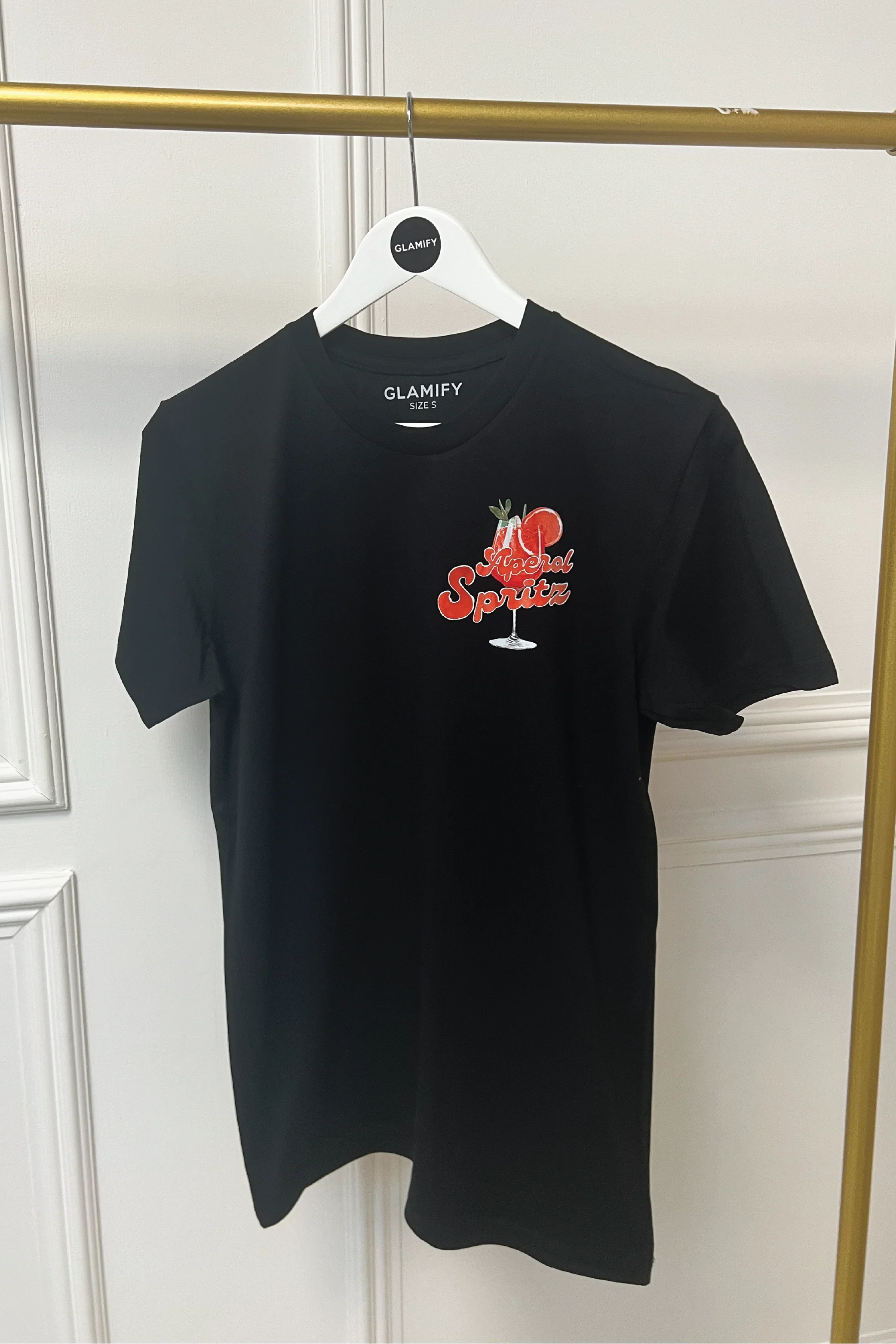 Aperol spritz black printed T-shirt - Image 2