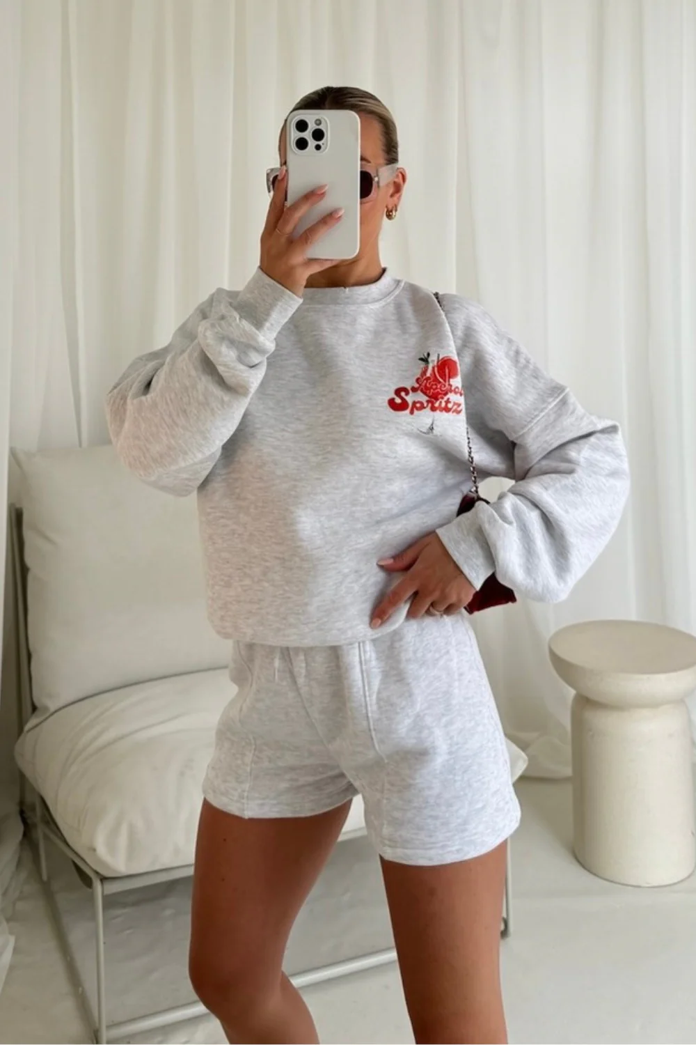 Aperol Spritz marl grey printed sweater