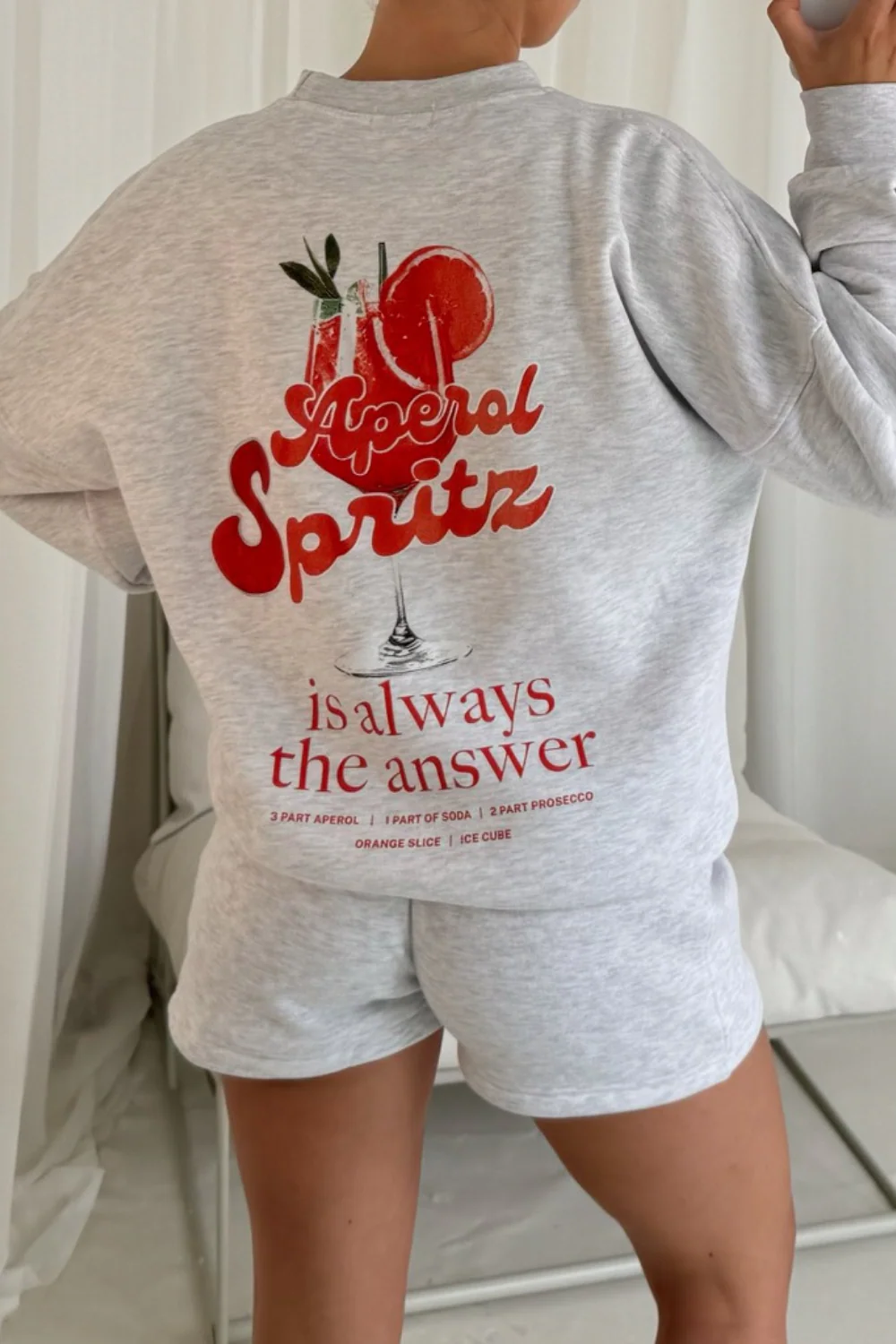 Aperol Spritz marl grey printed sweater - Image 3