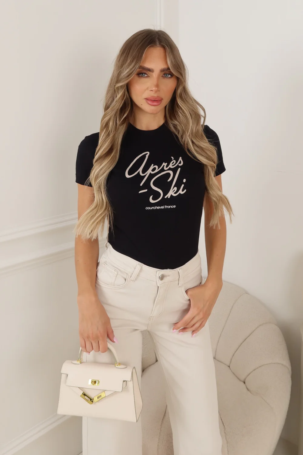 APRES SKI BLACK PRINTED BABY TEE