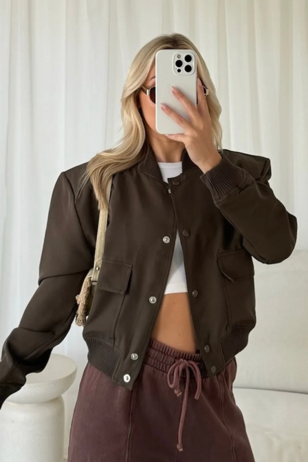 Aria khaki cargo bomber jacket - Image 2