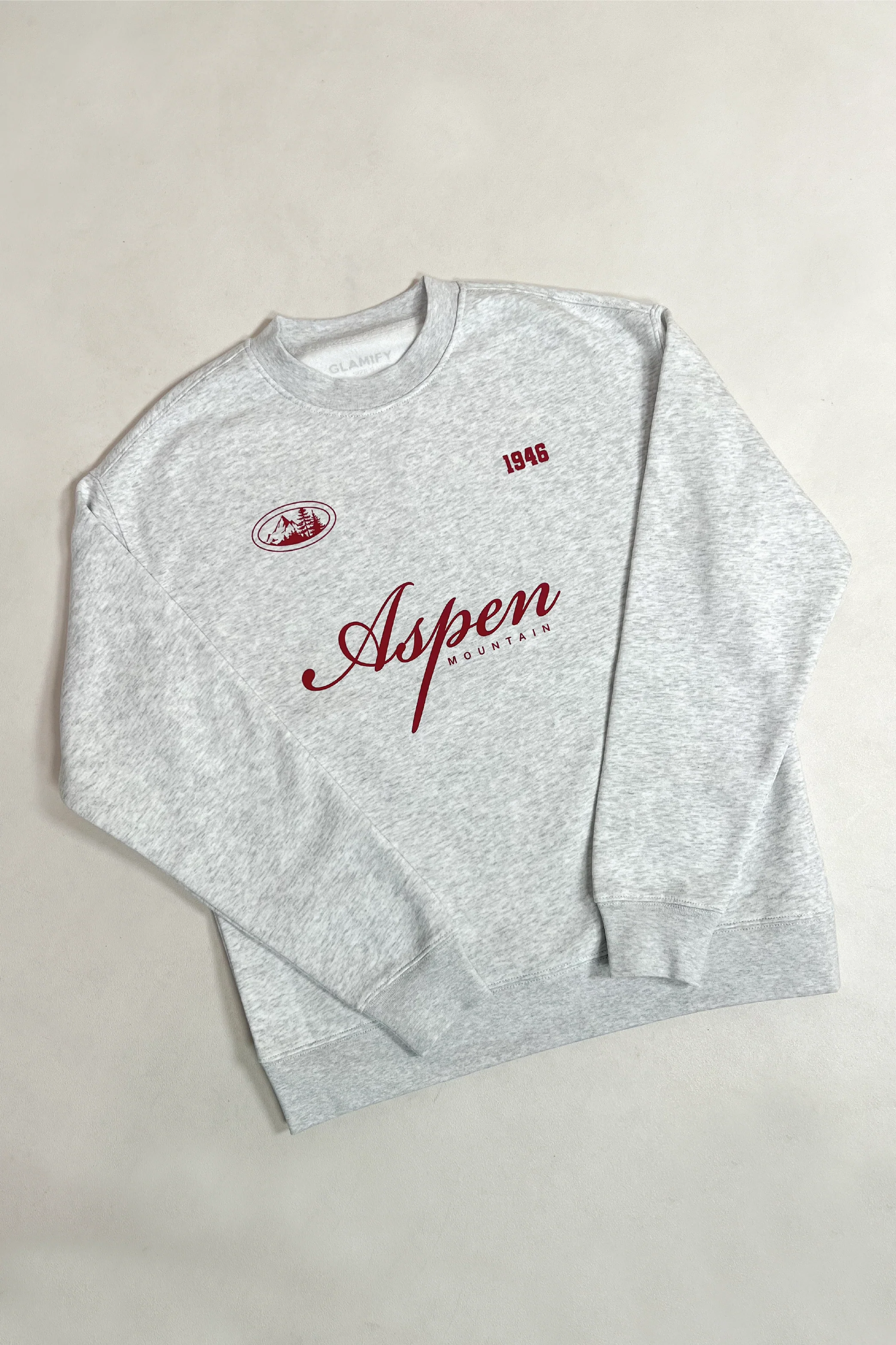 Aspen marl grey and burgundy printed sweater & legging - Image 6