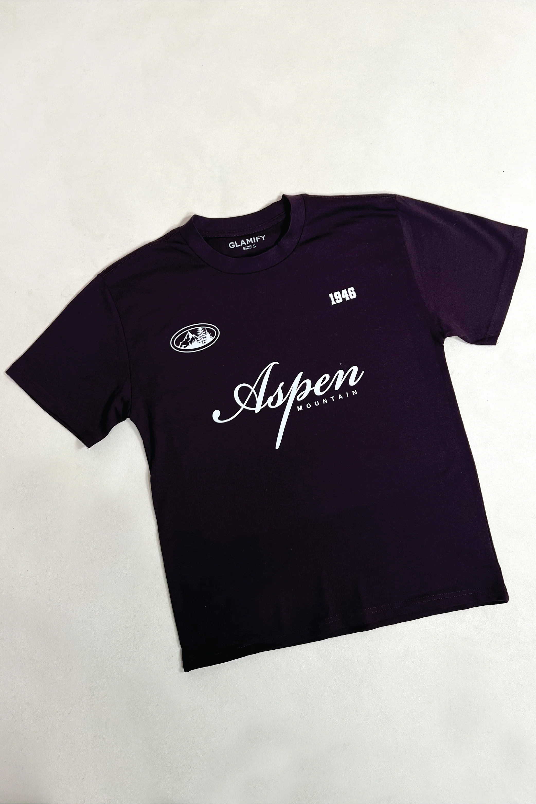 Aspen Ski burgundy printed heavyweight t-shirt - Image 4