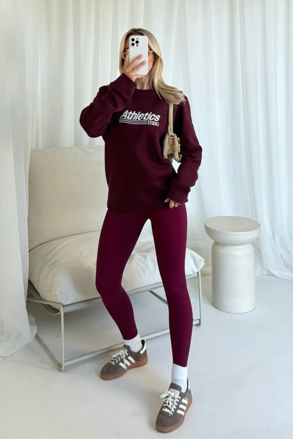 Athletics burgundy embroided sweater - Image 2