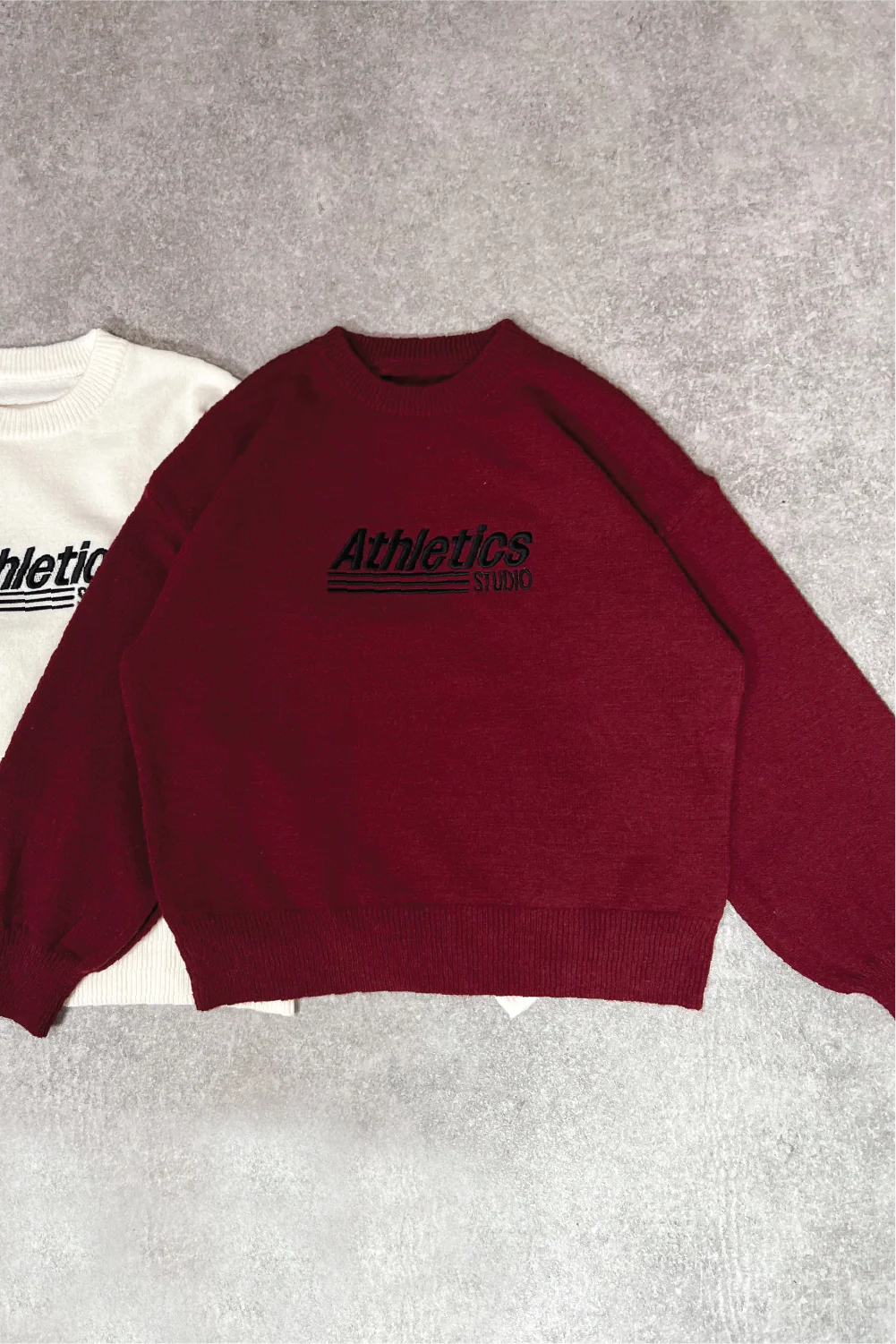 Athletics burgundy knit sweater - Image 4