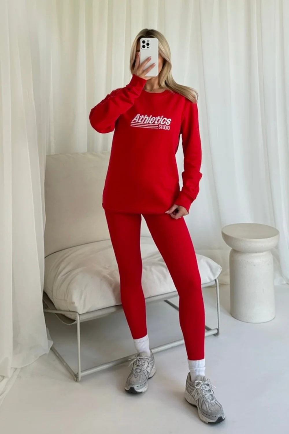 Athletics red embroided sweater - Image 3