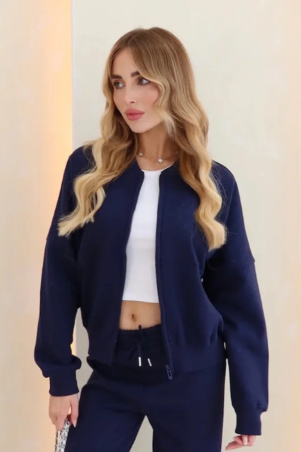 Ava navy bomber jacket