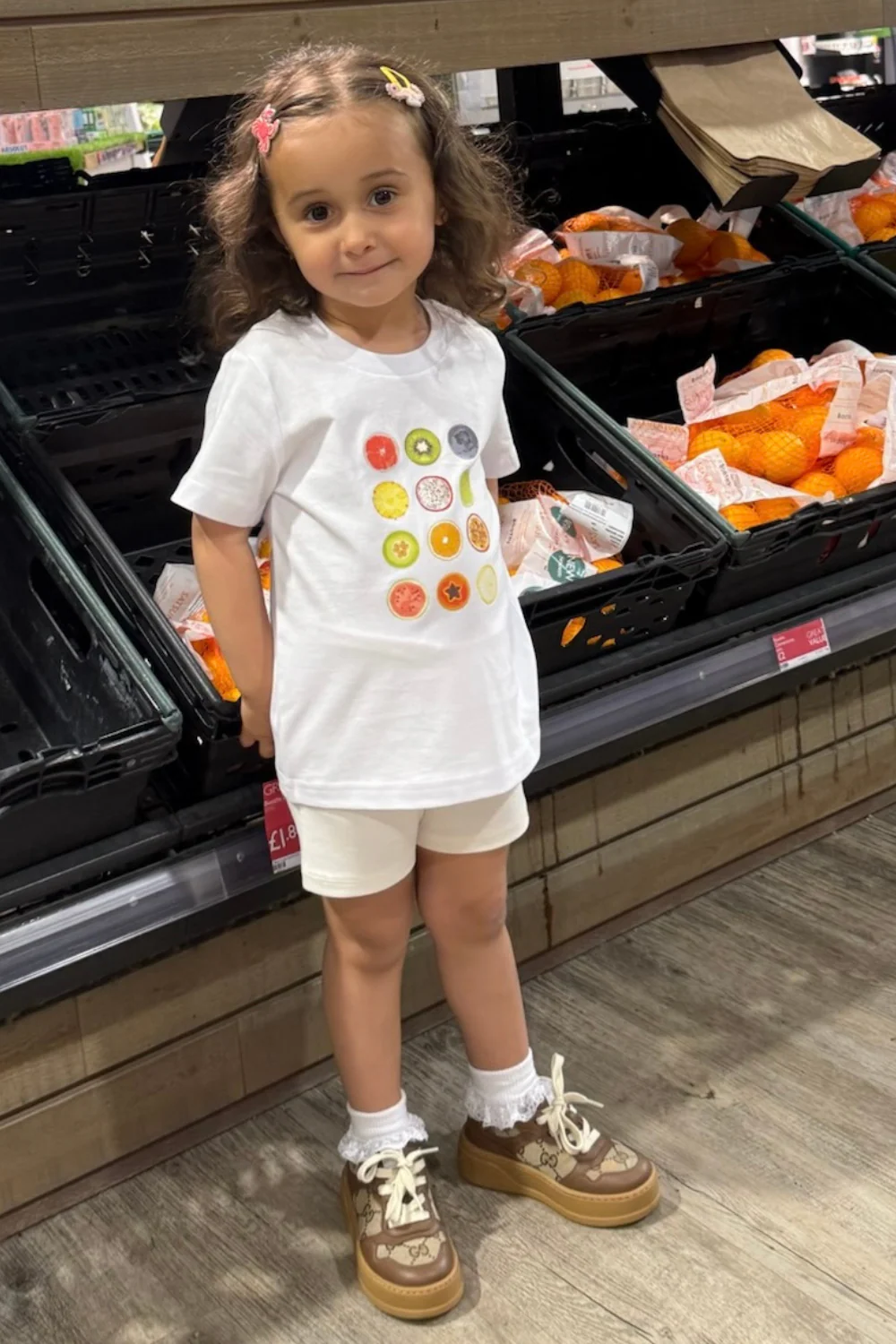 Mini Baby Fruit slices white printed t-shirt - Image 2