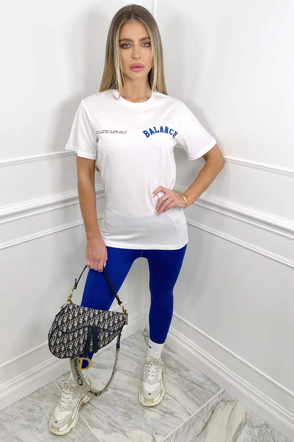 Balance blue and white printed tee - Image 2