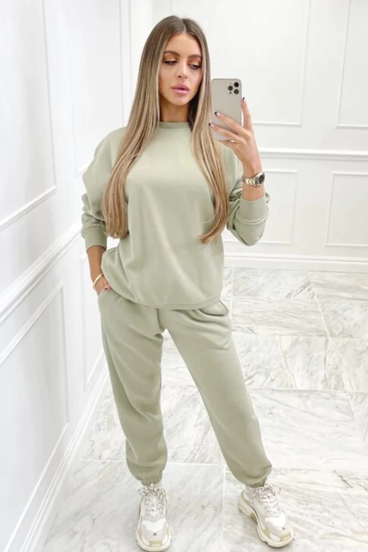 Basic sage sweater essential loungewear set - Image 2