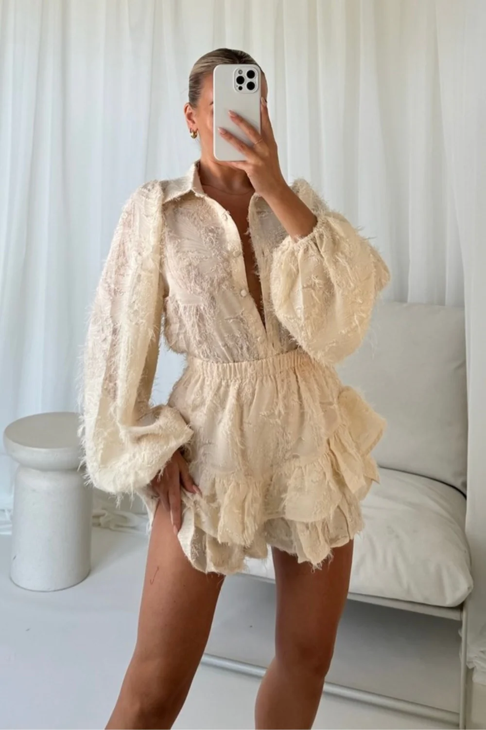 Becky beige embroided co-ord - Image 4