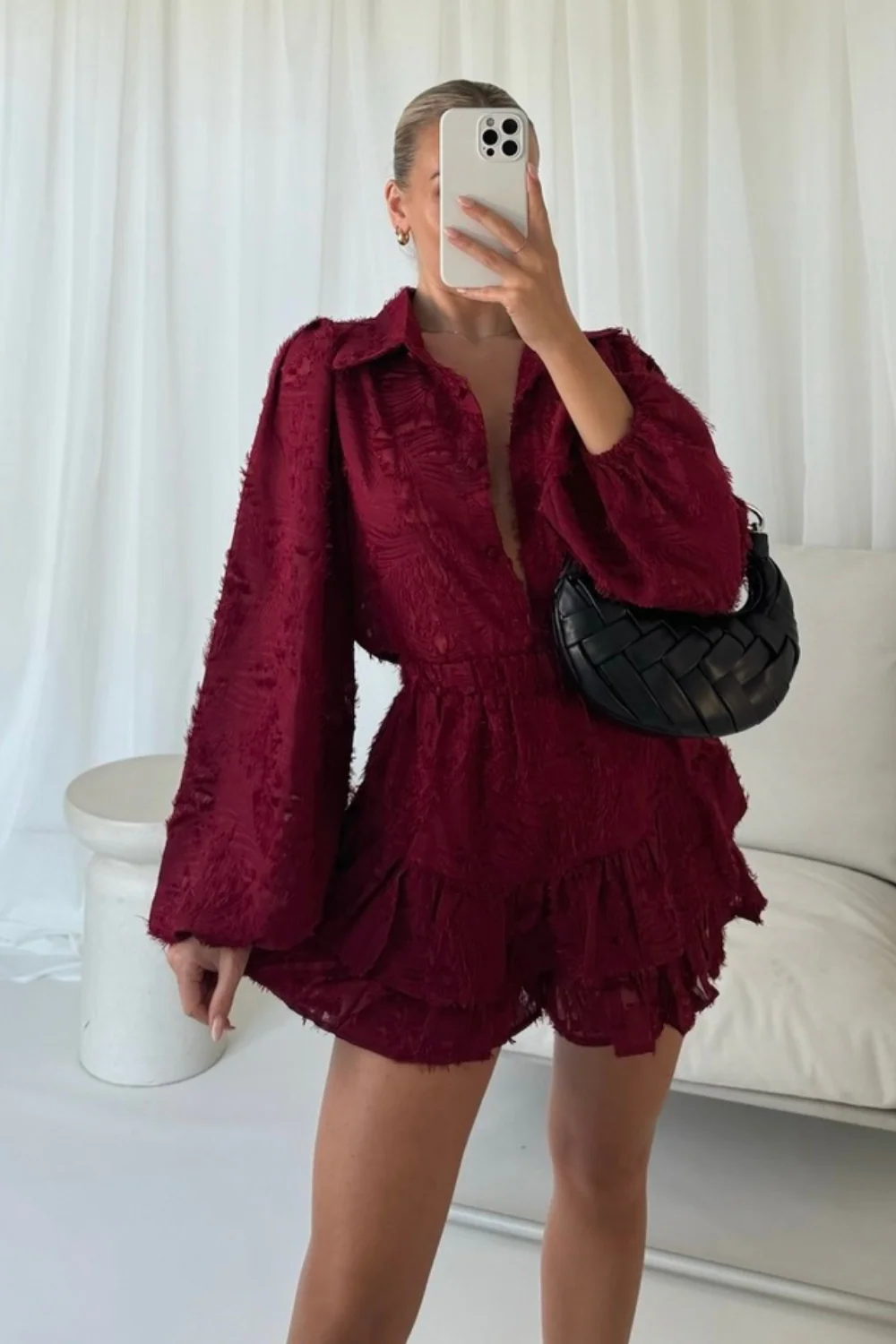 Becky burgundy embroided co-ord - Image 3