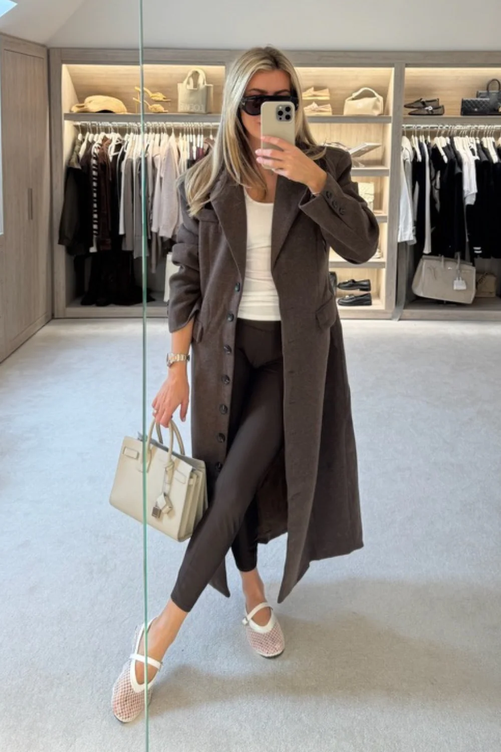Betty Chocolate long trench coat - Image 2