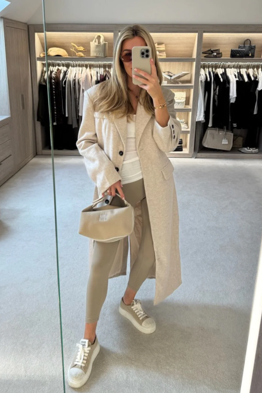 Betty cream long trench coat - Image 2