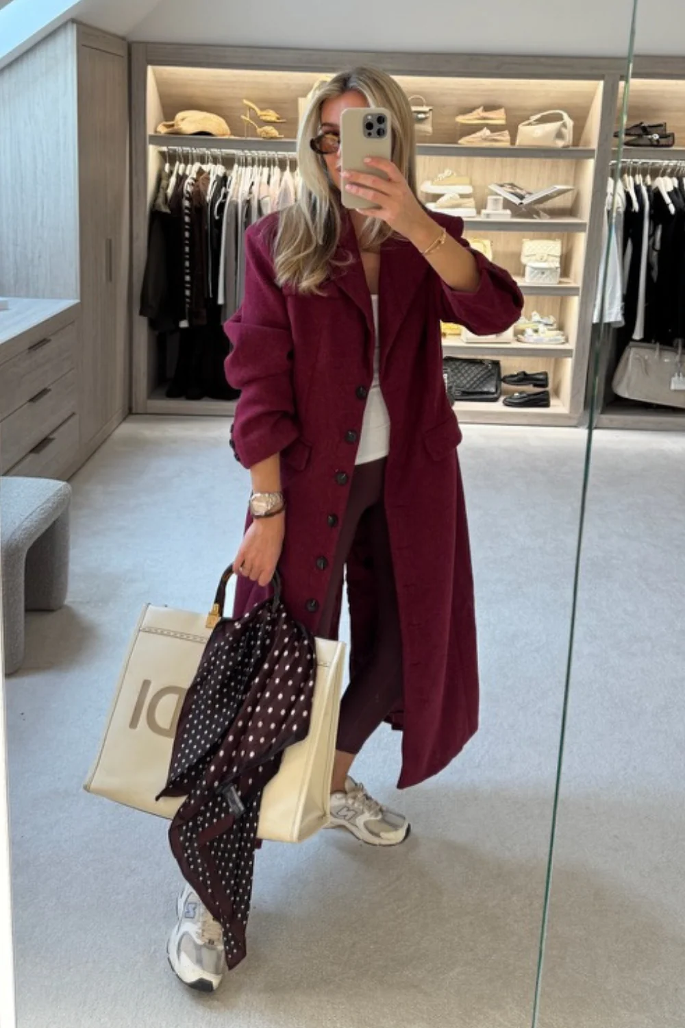 Betty burgundy long trench coat - Image 2