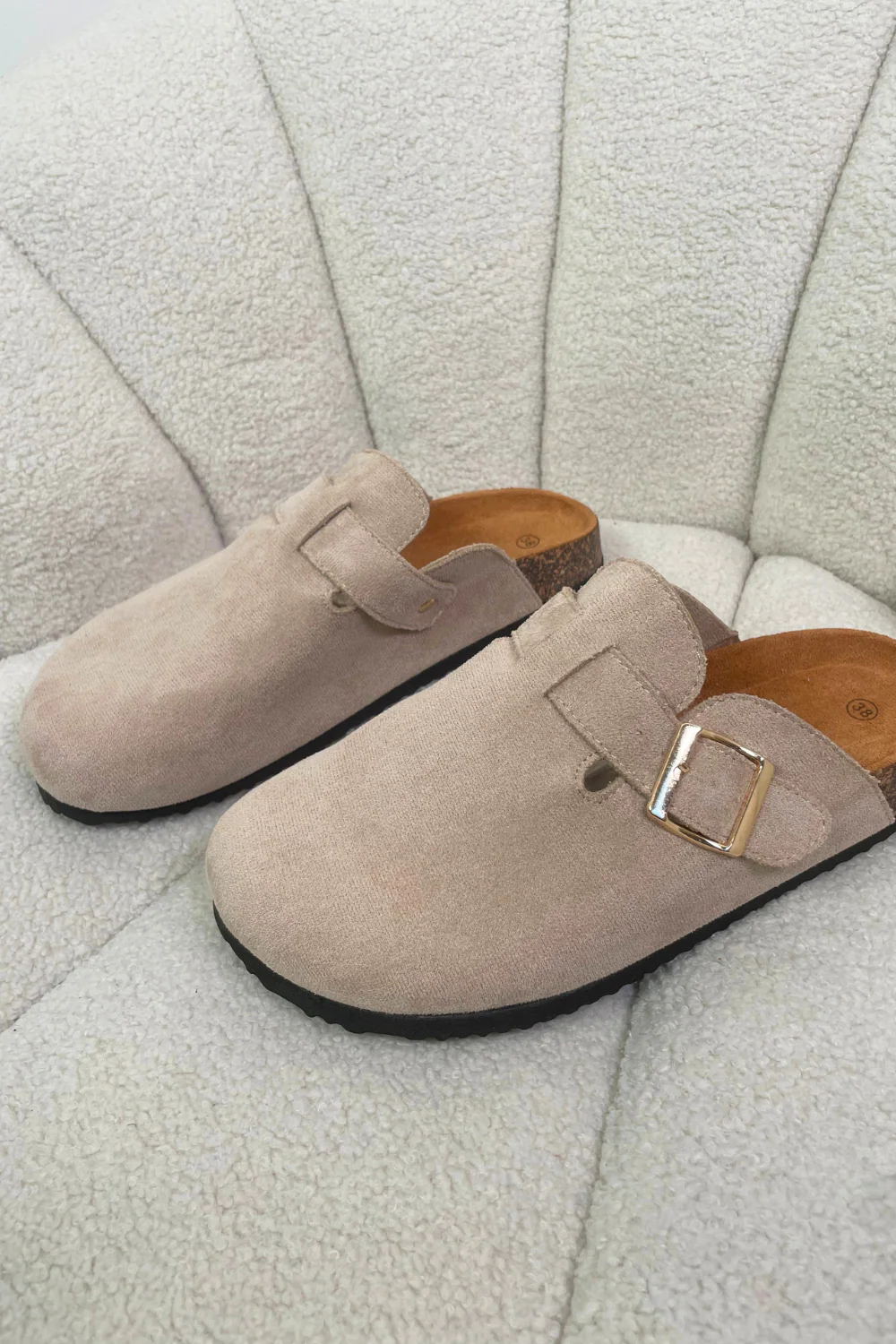 Billie stone faux suede clog mules - Image 4