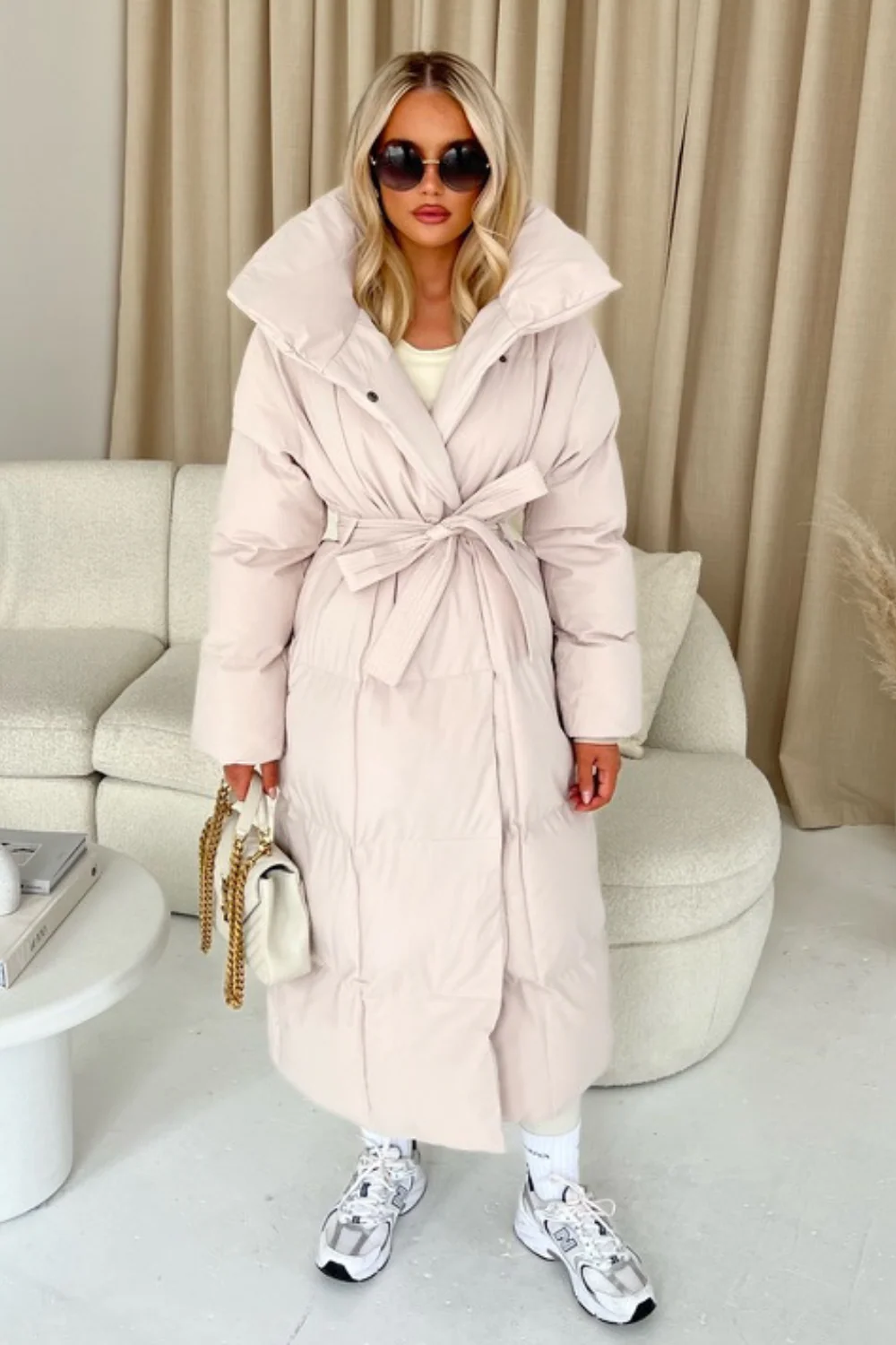 Blossom cream long duvet puffer coat - Image 4
