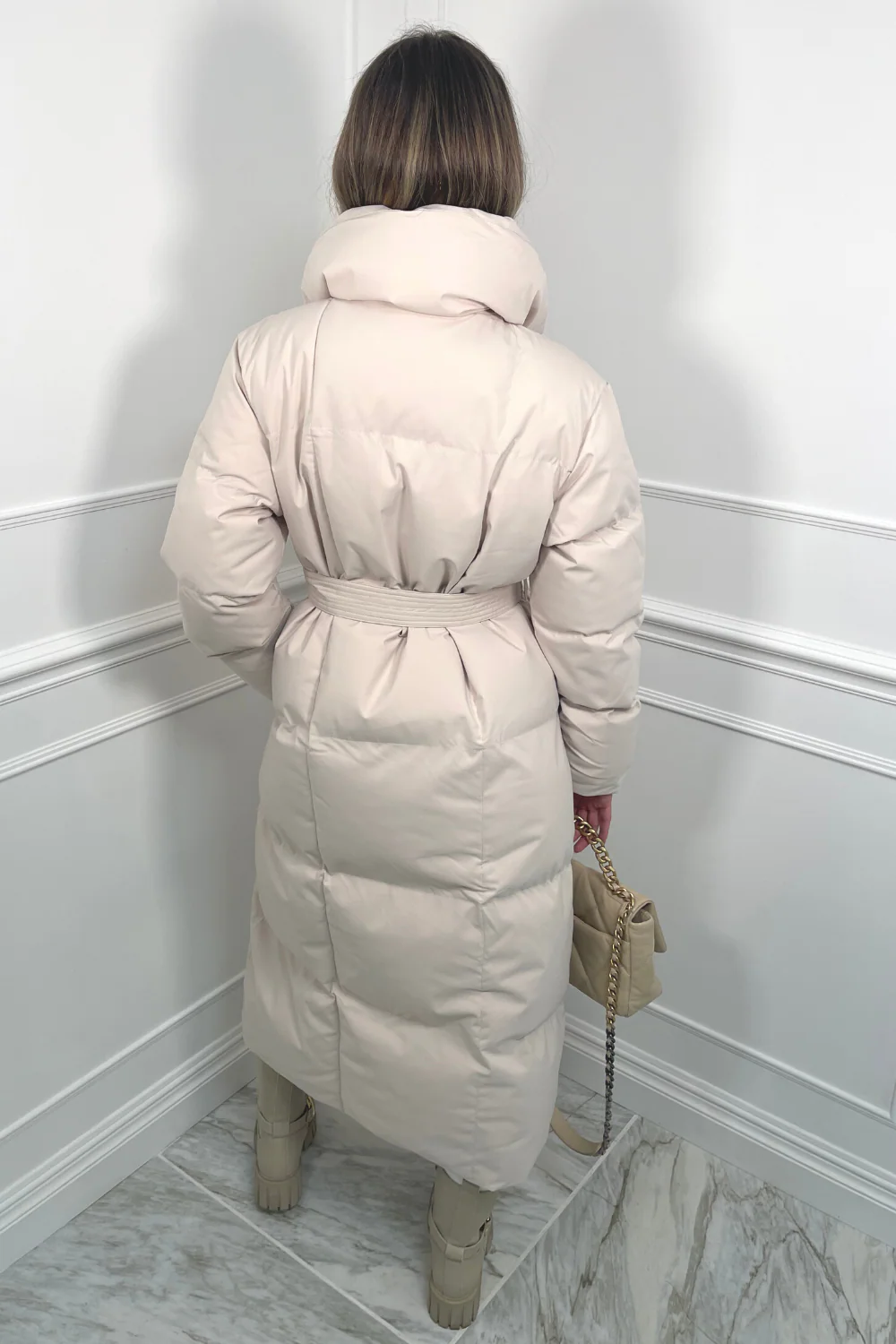 Blossom cream long duvet puffer coat - Image 5
