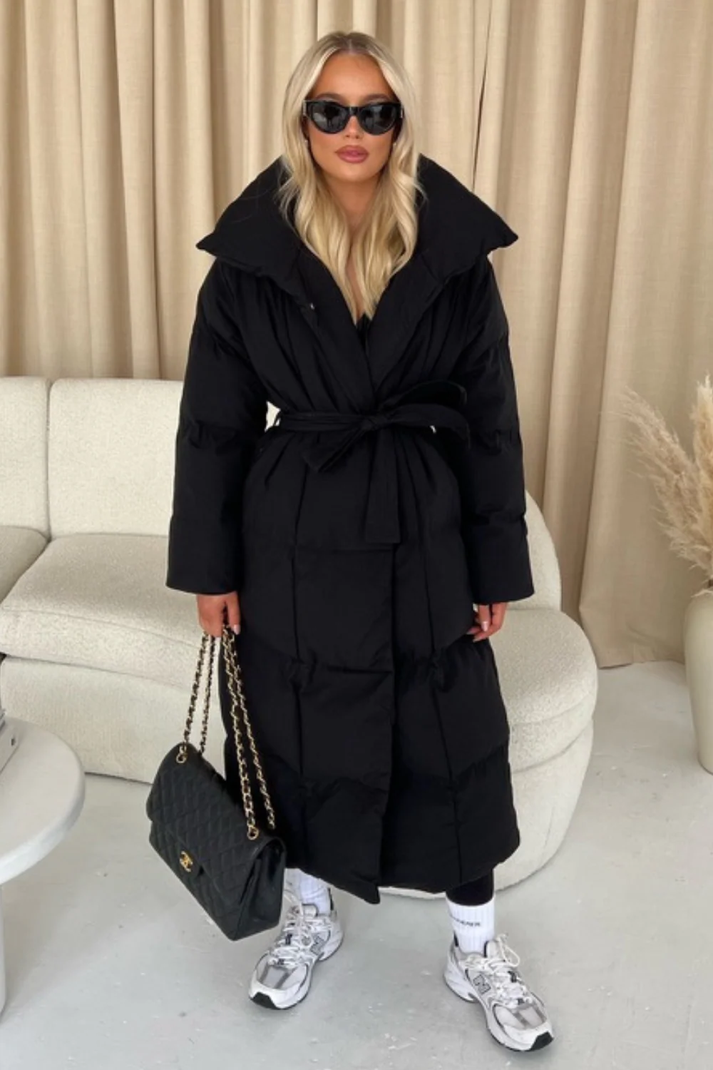 Blossom Black long duvet puffer coat - Image 3