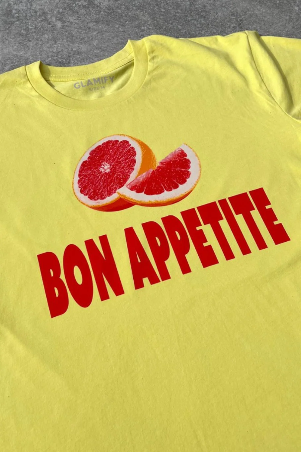 Bon appetite yellow Printed T-shirt - Image 4