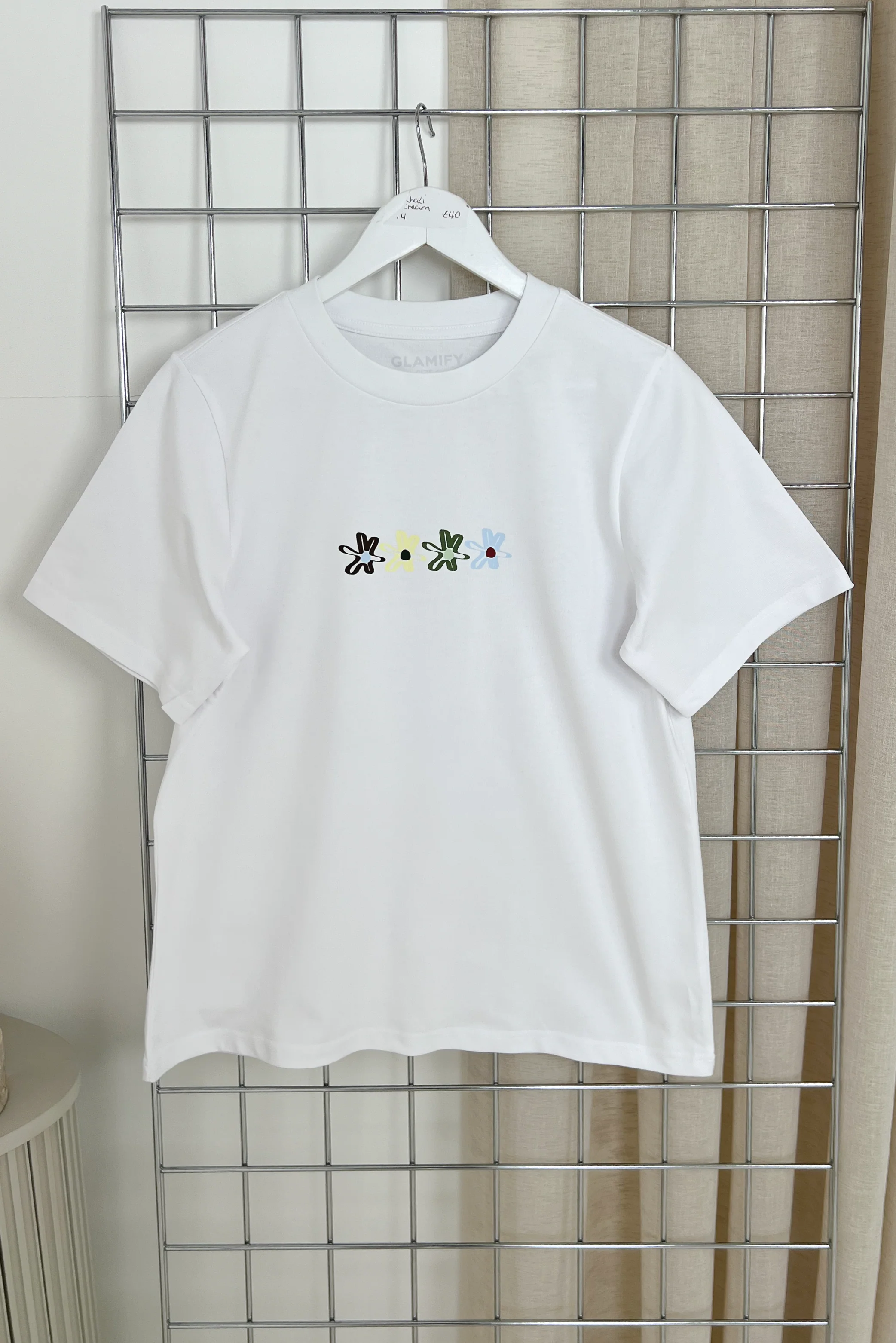 Botanical white printed heavyweight oversized t-shirt - Image 2