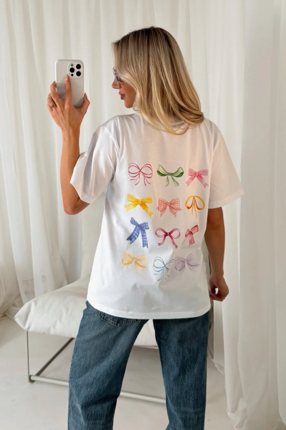 Bow printed white t-shirt