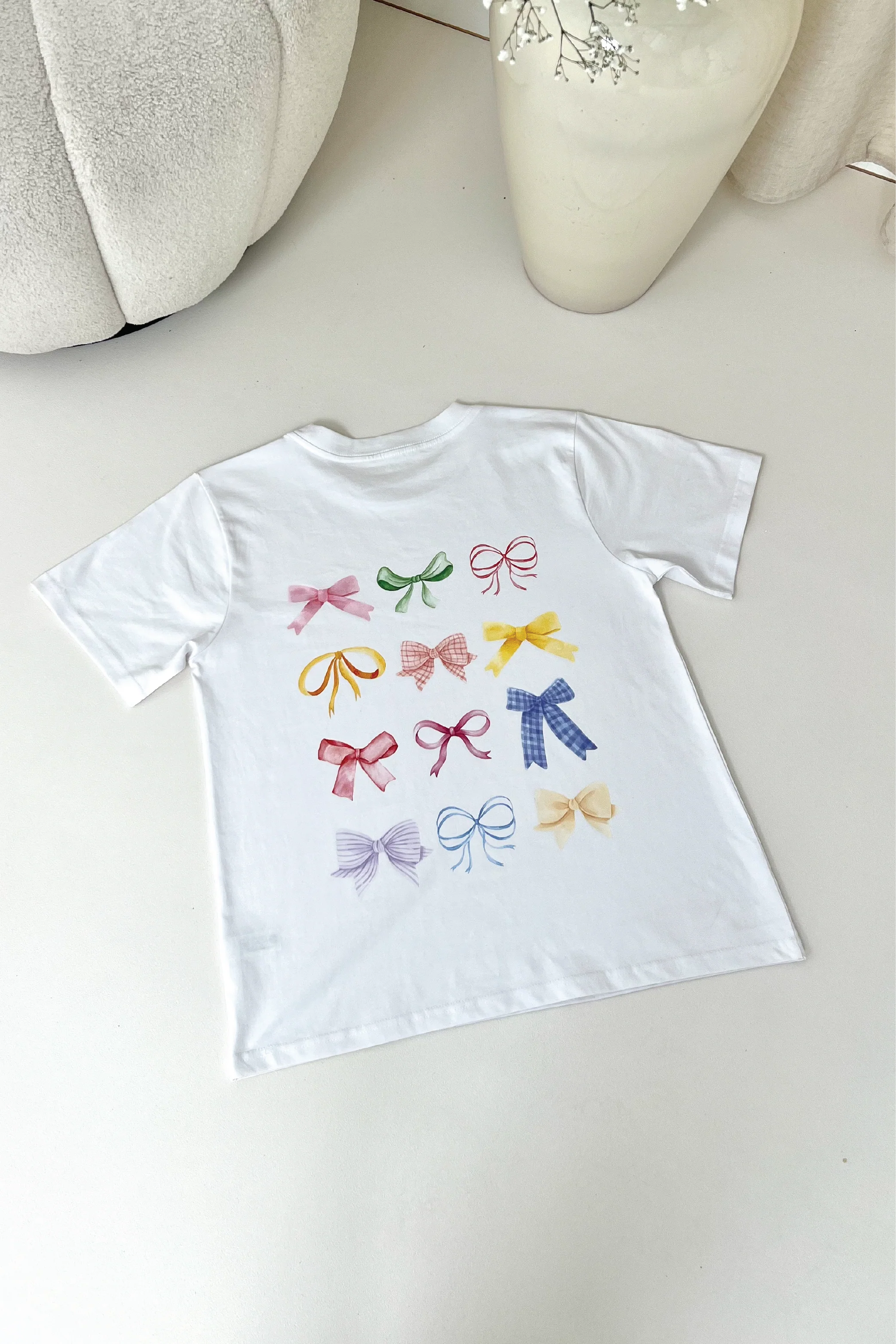 Bow printed white t-shirt - Image 4