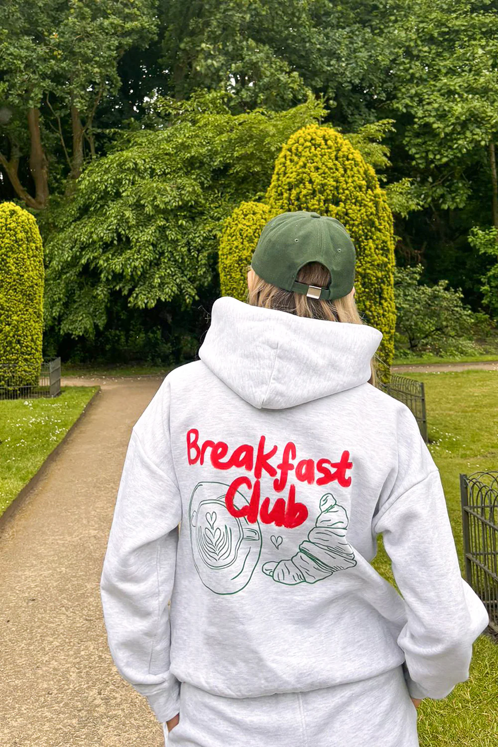 Breakfast club marl grey printed hoodie joggers loungewear - Image 2