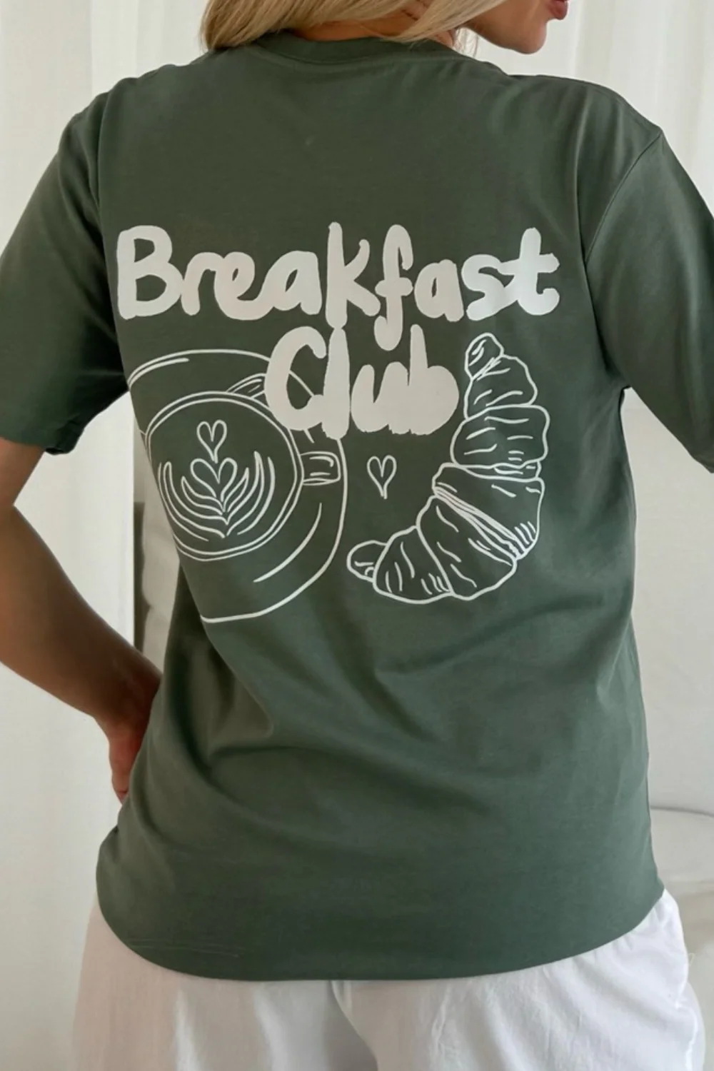 Breakfast club green printed T-shirt - Image 2
