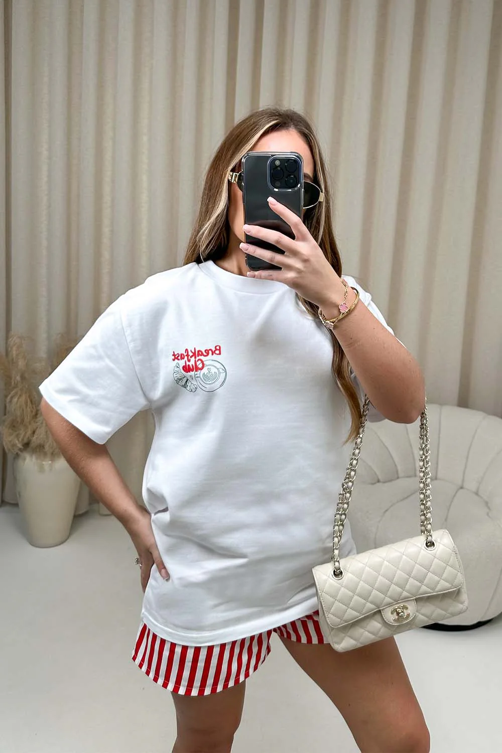 Breakfast club white printed heavyweight oversized t-shirt - Image 3