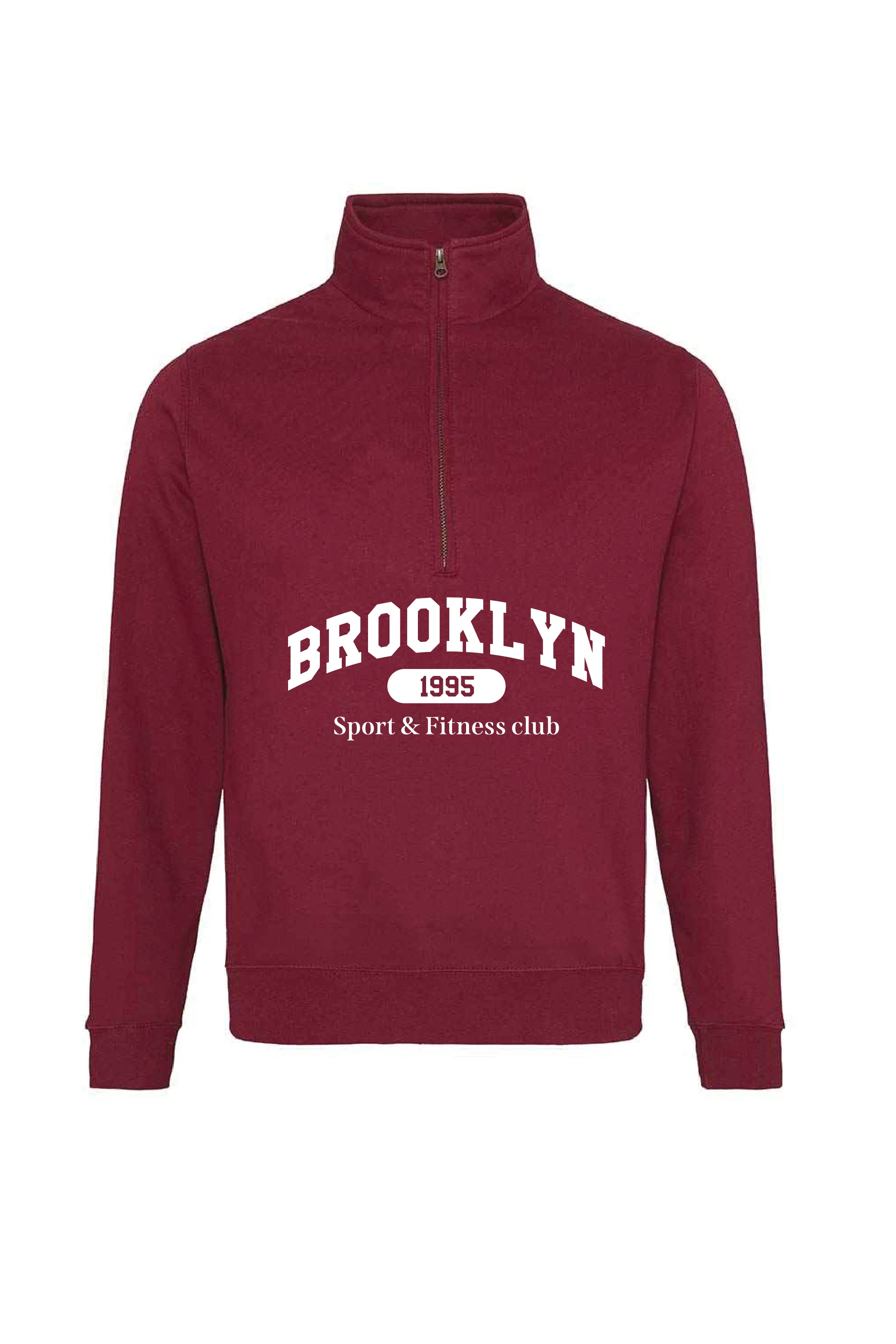 Brooklyn burgundy printed 3/4 zip sweater - Image 3