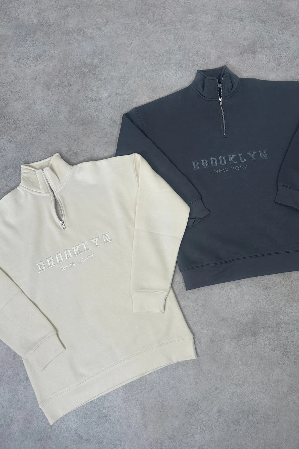 Brooklyn ecru embroidered 3/4 zip sweater - Image 4