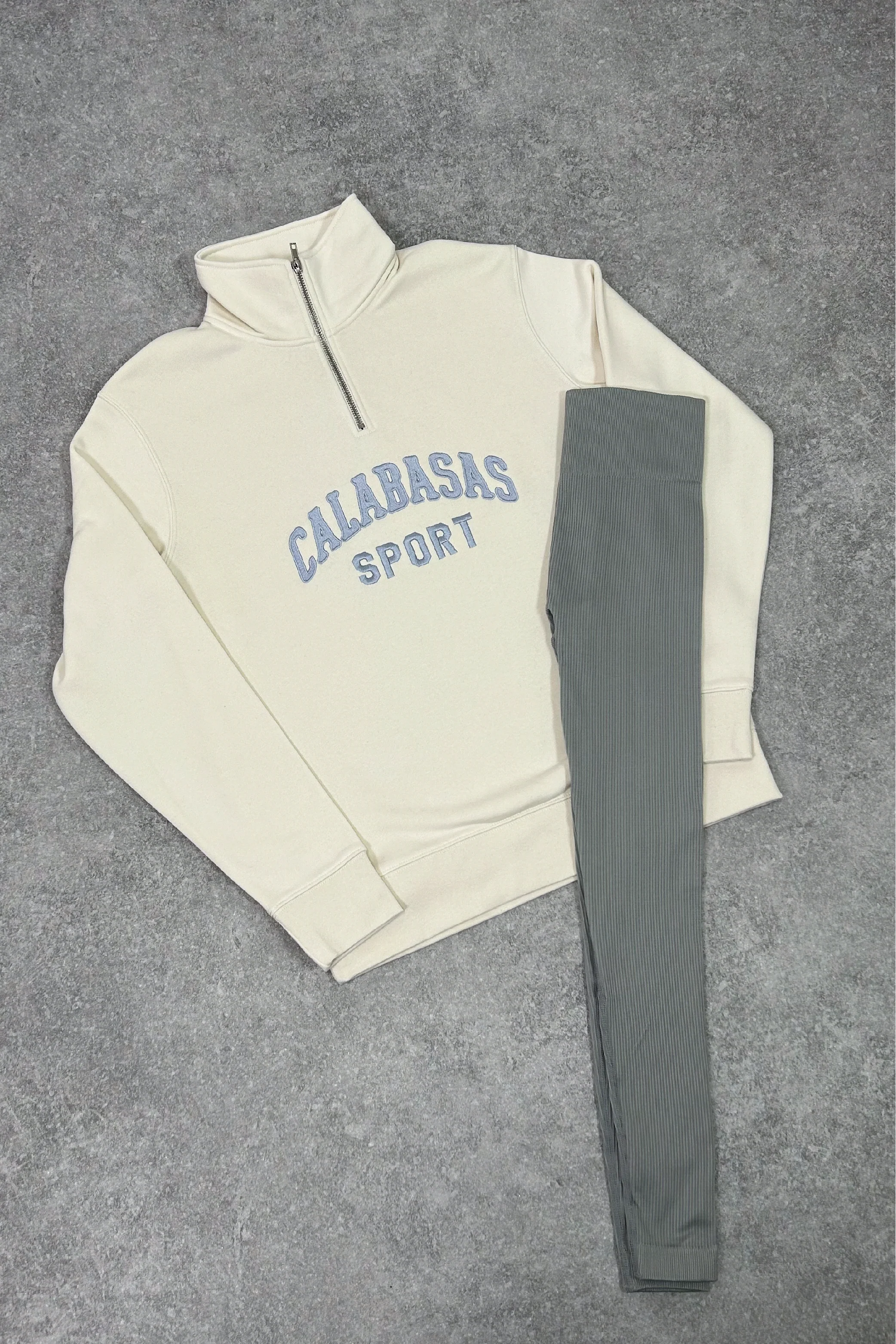 Calabasas ecru embroidered 3/4 sweater and legging set - Image 4