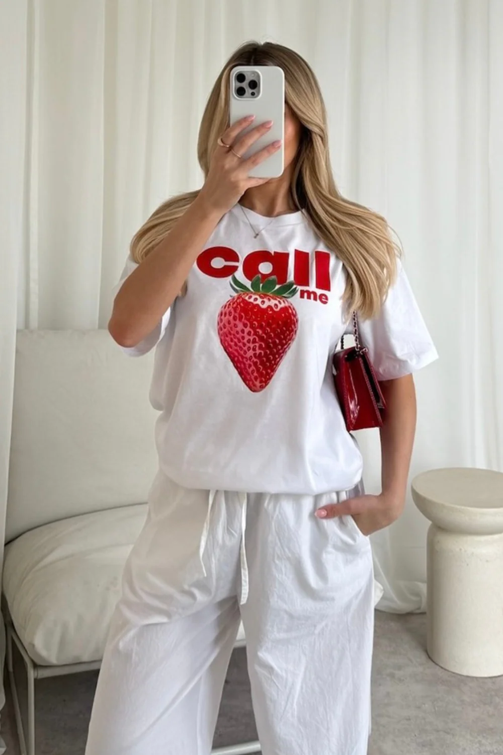 Call me white Printed T-shirt - Image 2