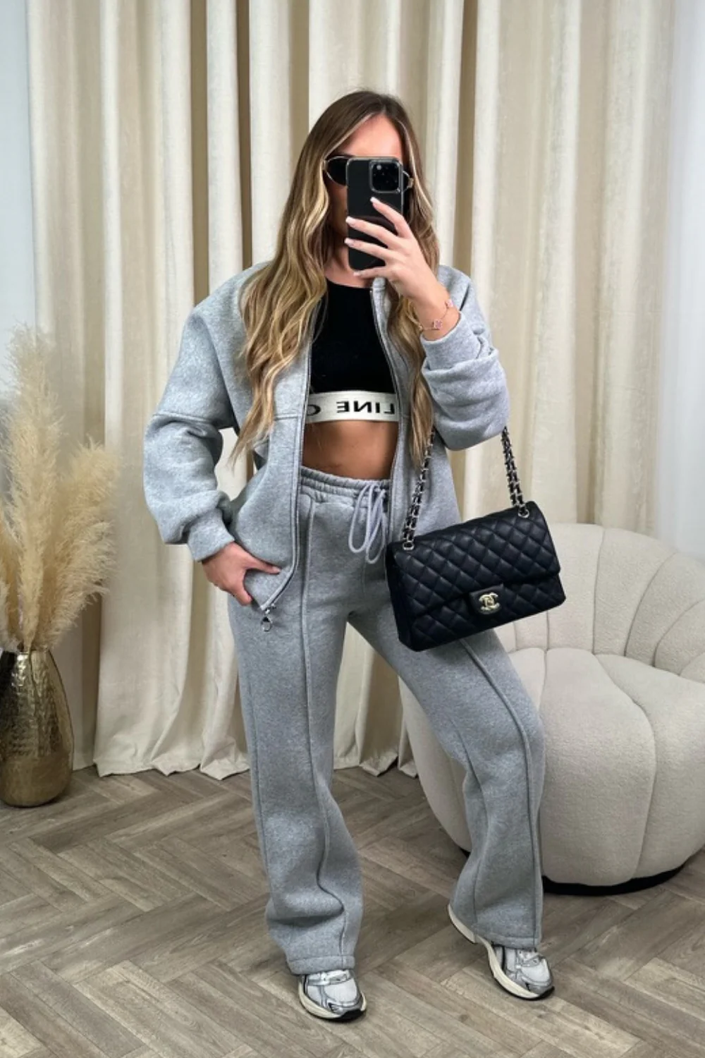 Camille grey bomber jacket and straight leg jogger loungewear - Image 6