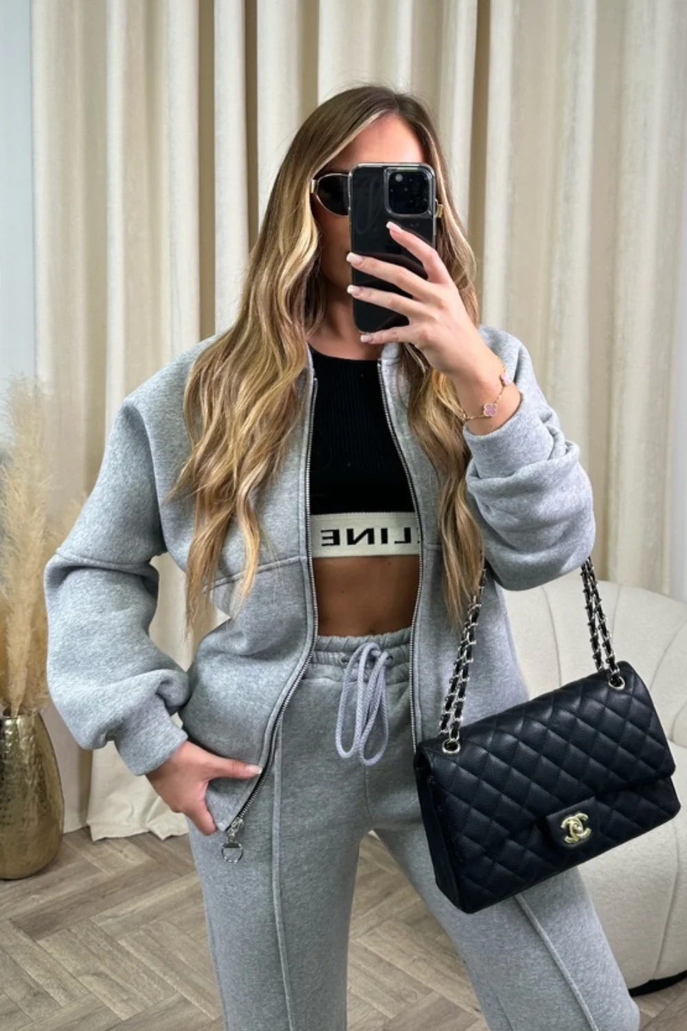 Camille grey bomber jacket and straight leg jogger loungewear - Image 7