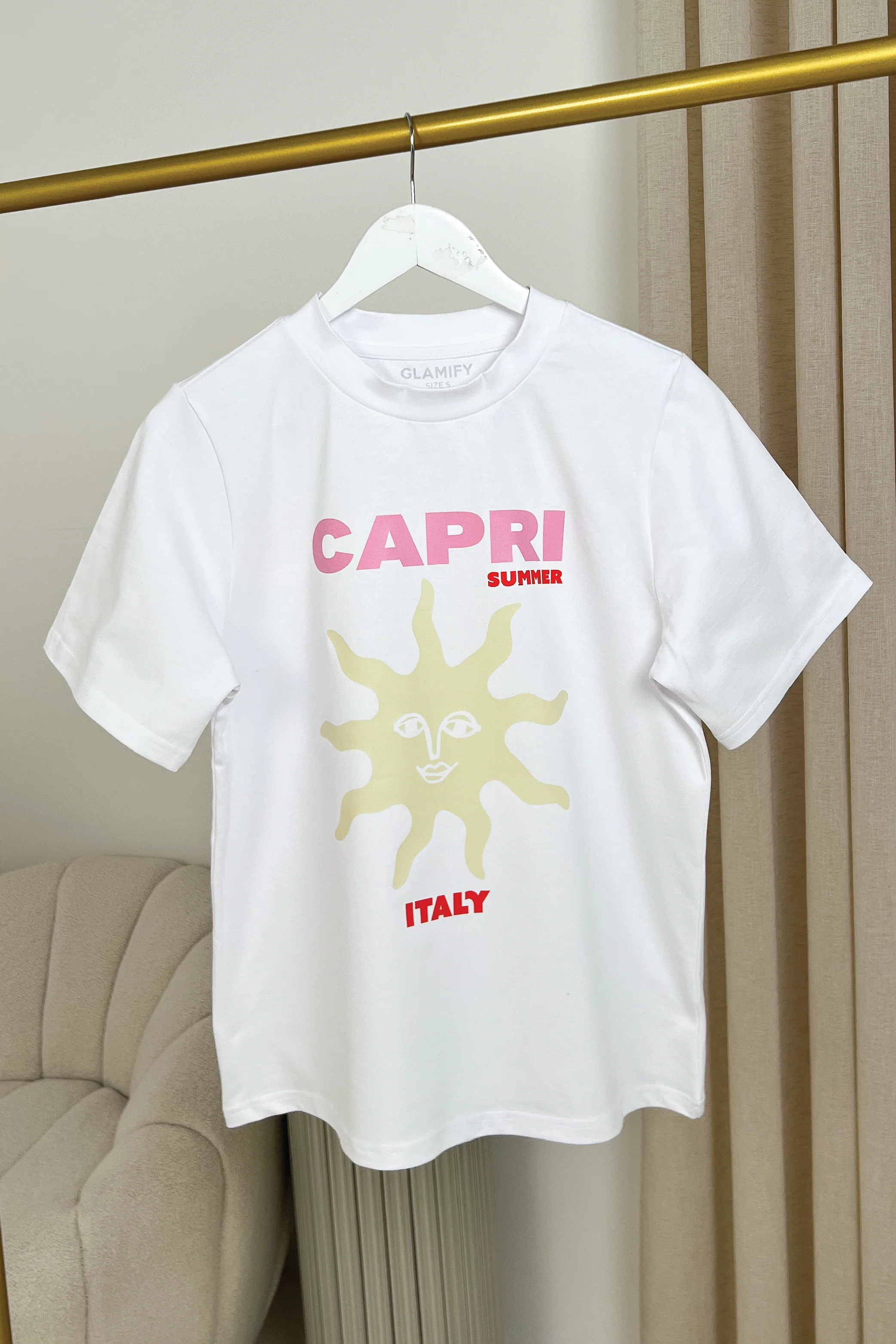 Capri white heavyweight printed t-shirt - Image 4