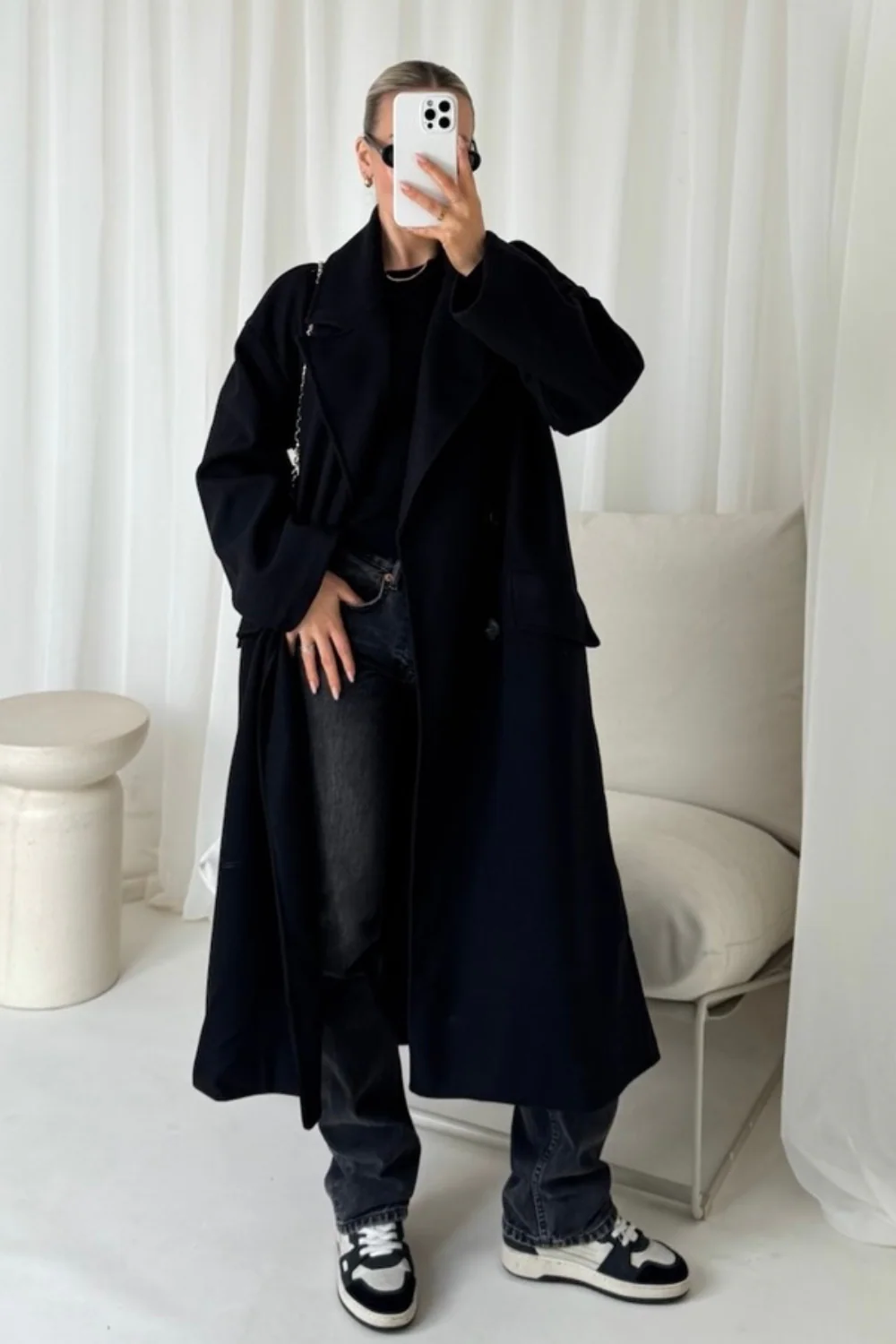 Casey black longline tailored jacket