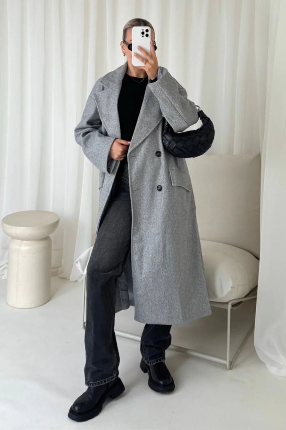 Casey grey longline tailored jacket - Image 2