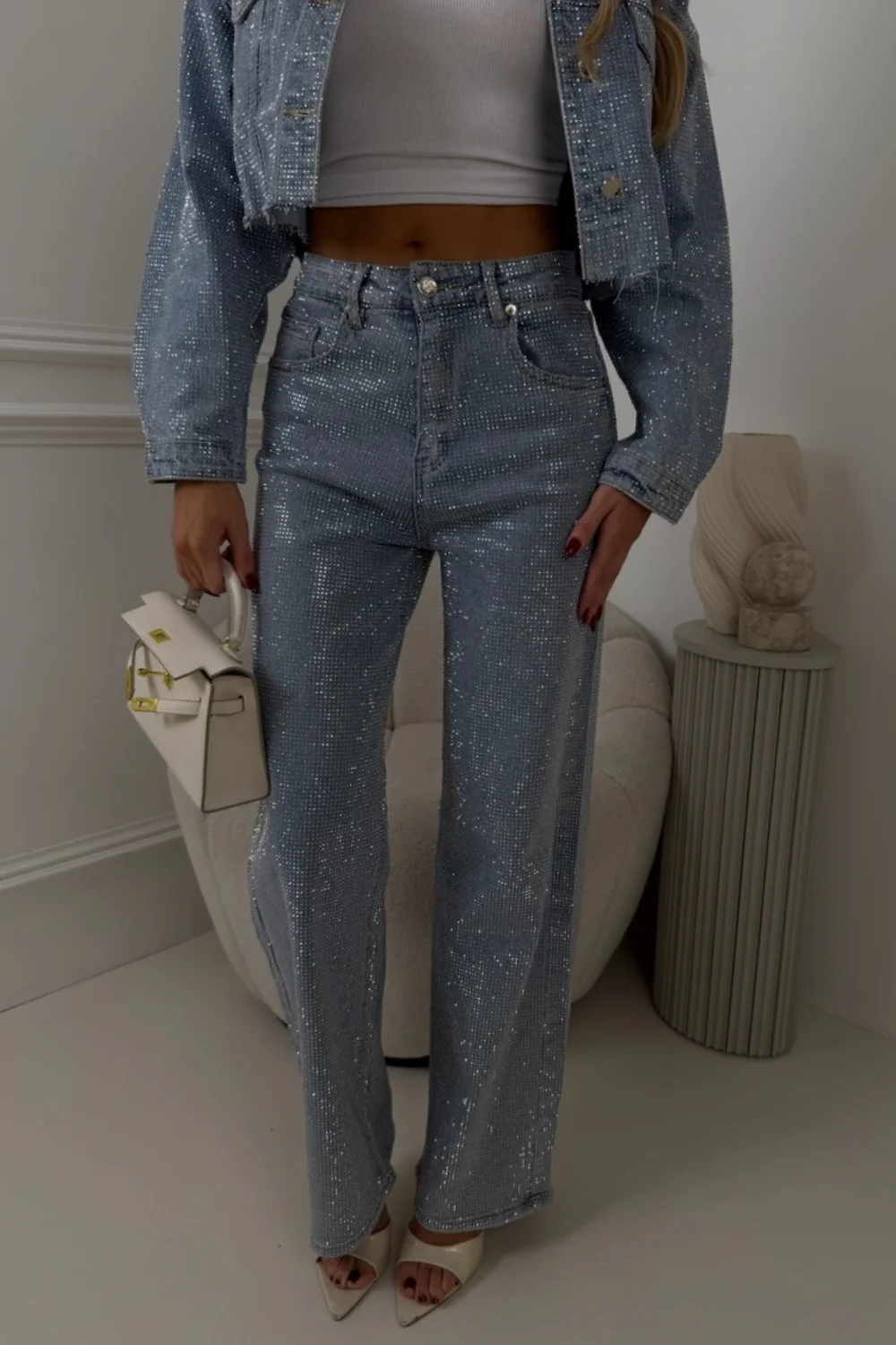 Cassi blue diamante jeans - Image 3