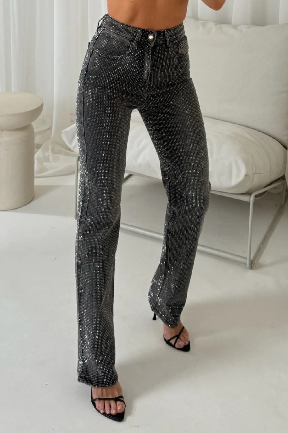Cassi grey diamante jeans - Image 4